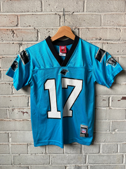 00’s Carolina Panthers Jake Delhomme Vintage Alternate Blue NFL Jersey (Youth Small)