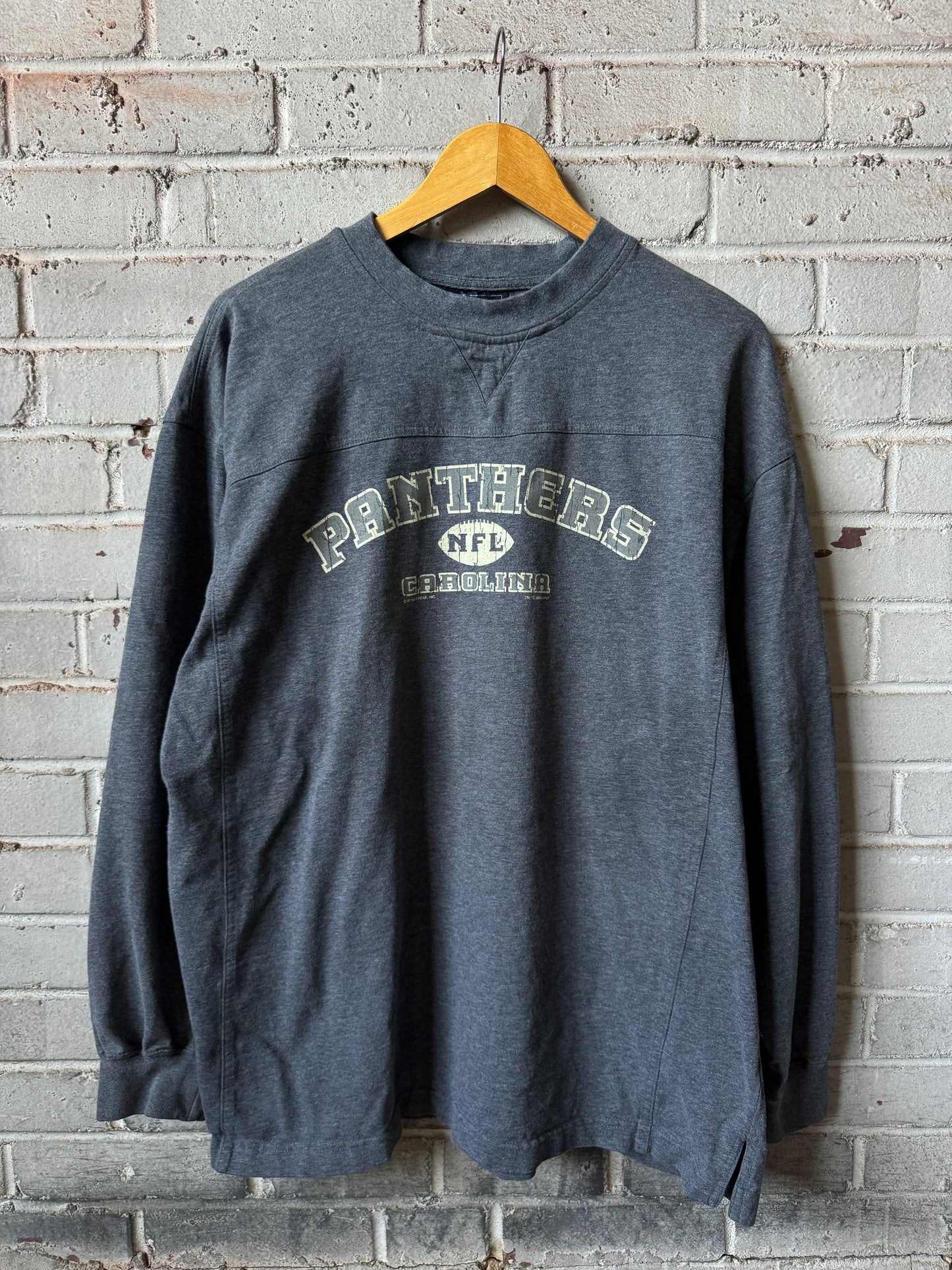 2000 Carolina Panthers Vintage Grey Lee Sport Heavyweight NFL Longsleeve (XL)