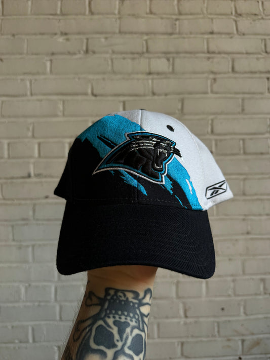 00’s Carolina Panthers Vintage Reebok Splash Embroidered NFL Sideline Fitted Hat (OSFA)