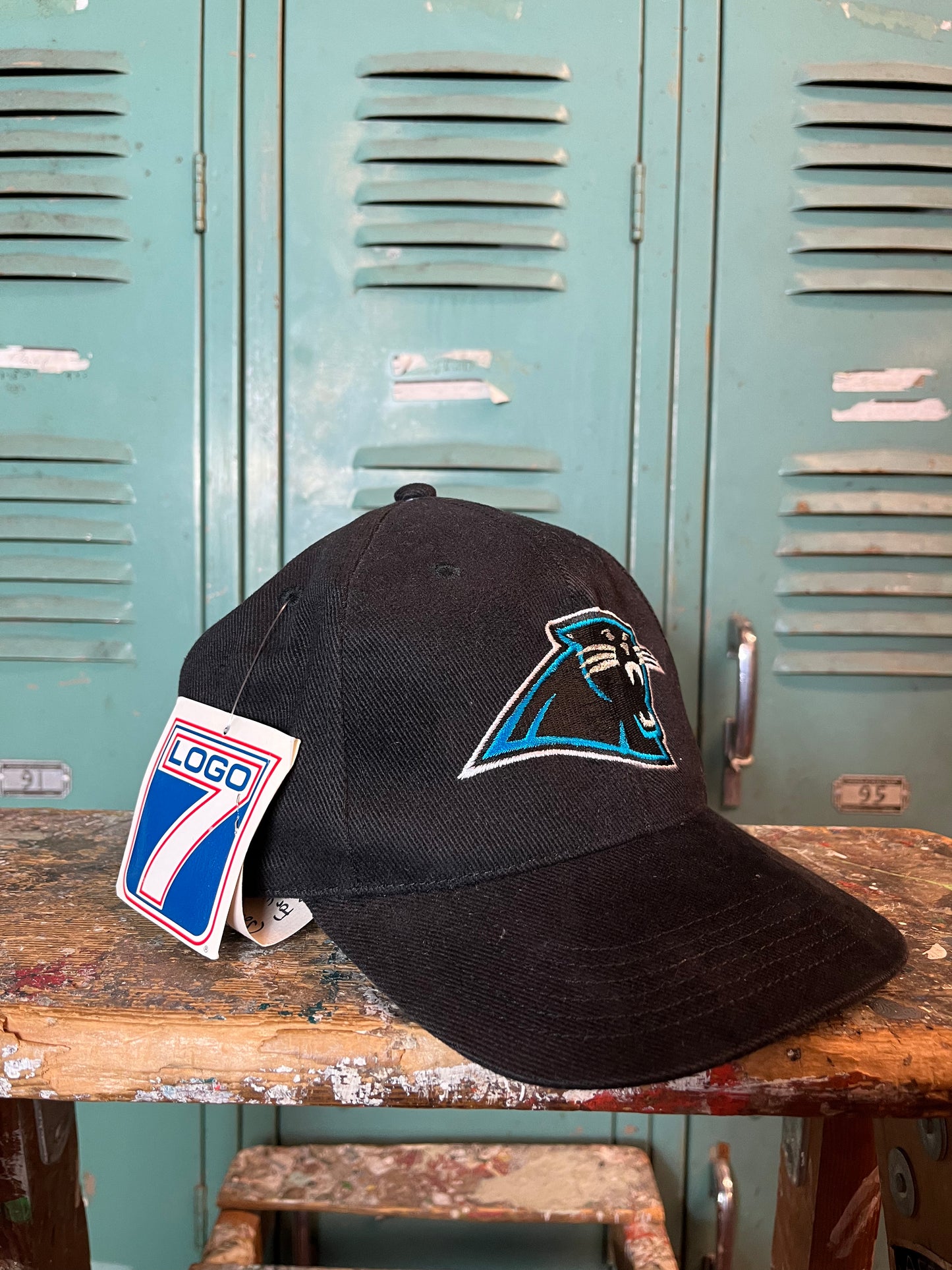 90s Carolina Panther Logo 7 Strapback Vintage Hat Deadstock (OSFA)