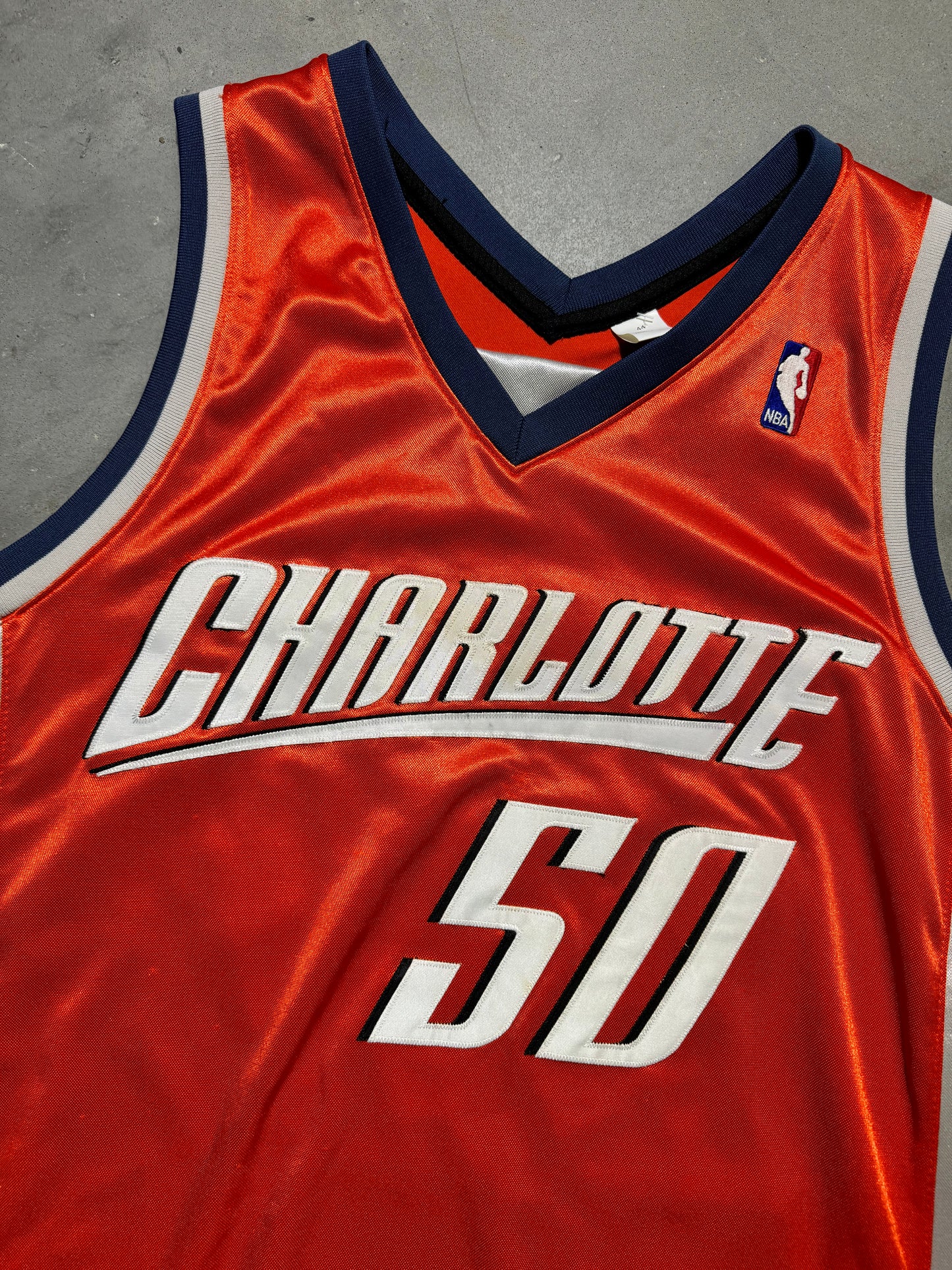 2004/2005 Charlotte Bobcats Emeka Okafor Inaugural Season Orange Dazzle Cloth Reebok NBA Authentic Jersey - Signed (44/Large)