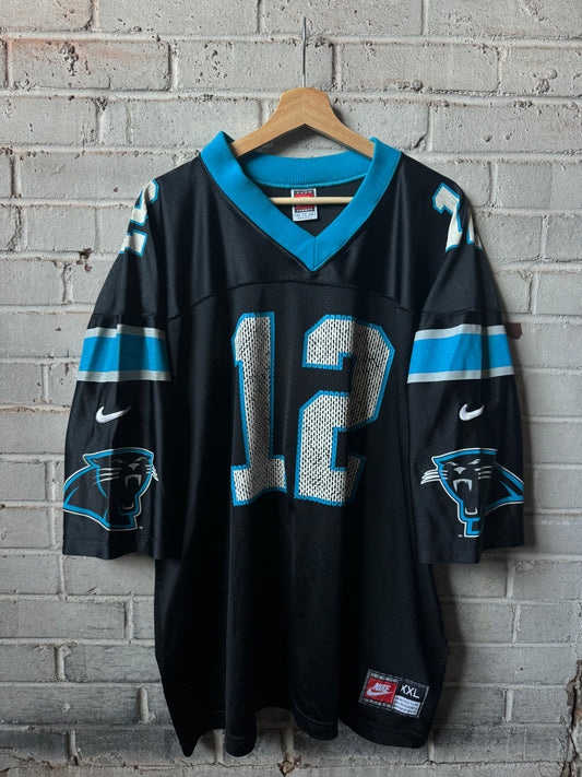 90’s Carolina Panthers Kerry Collins Vintage Black Nike Team Sports NFL Jersey (XXL)