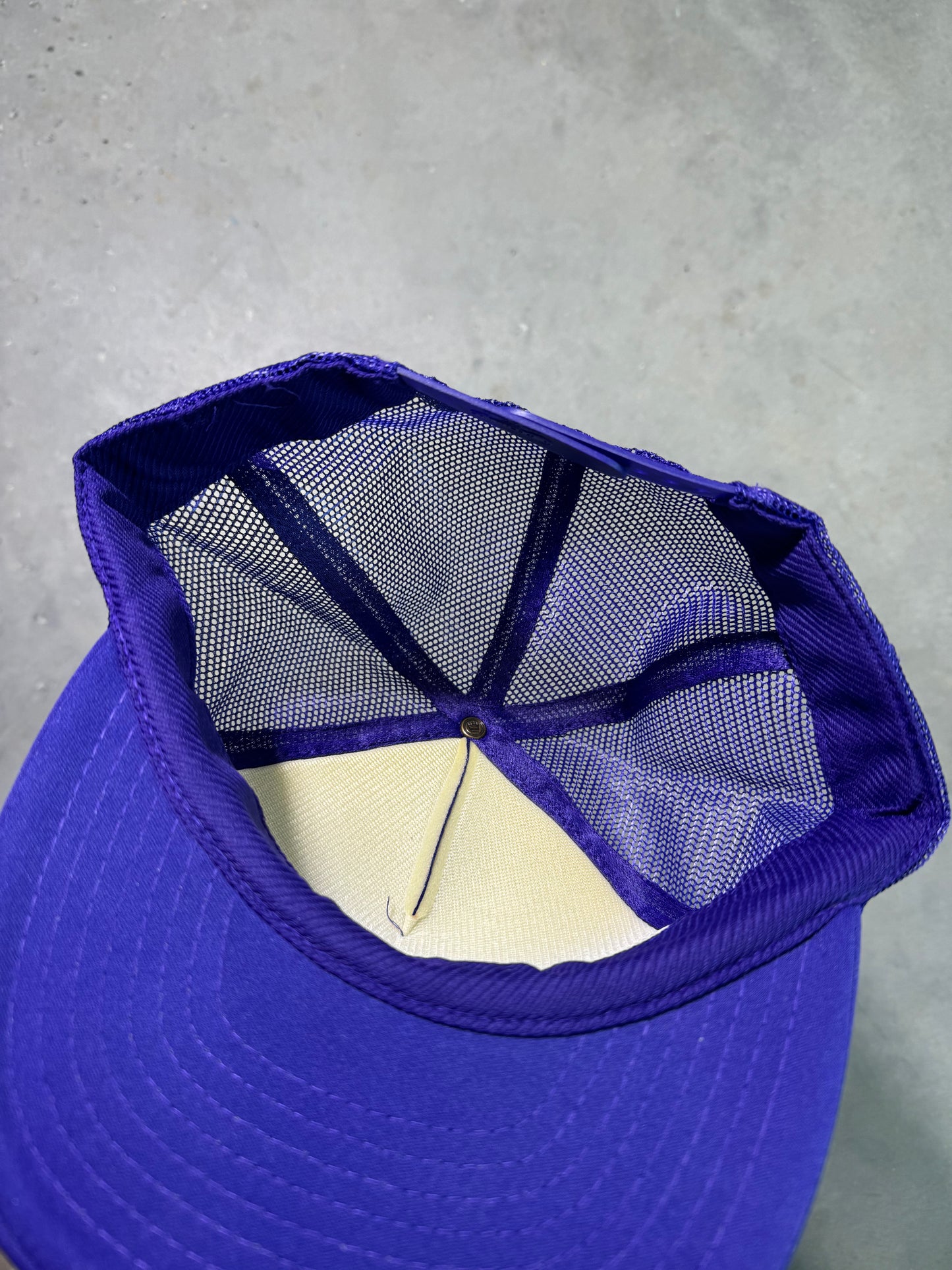 80’s Charlotte Hornets Vintage Purple Mesh Trucker Style NBA Snapback Hat - Deadstock (OSFA)