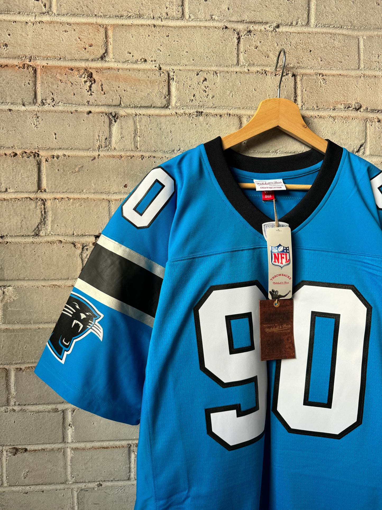 2003 Carolina Panthers Julius Peppers Alternate Blue Mitchell & Ness Legacy NFL Throwback Jersey - Deadstock (44/Large)