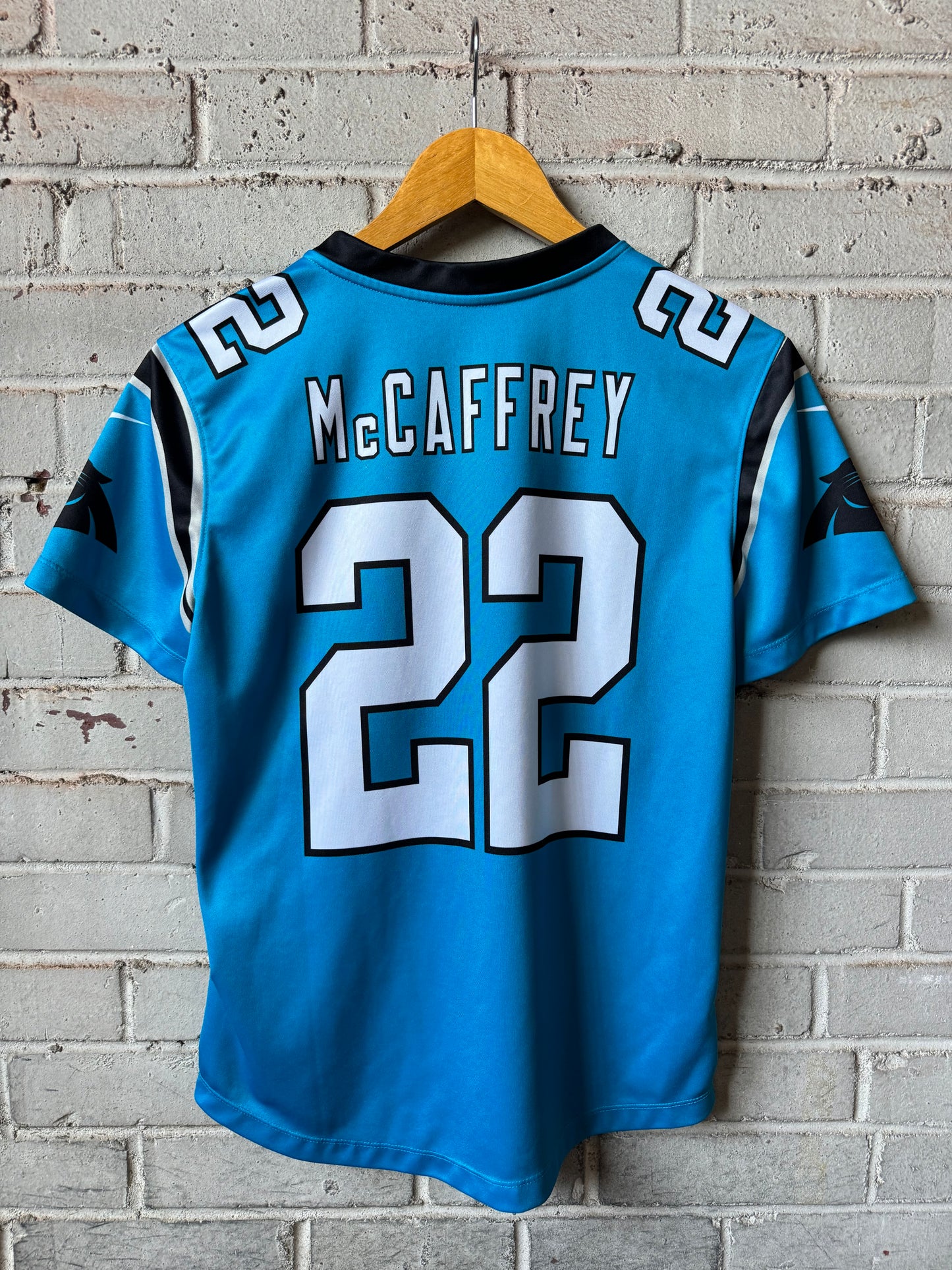 2019 Carolina Panthers Christian McCaffrey Nike Blue Color Rush NFL Jersey (Youth Small)