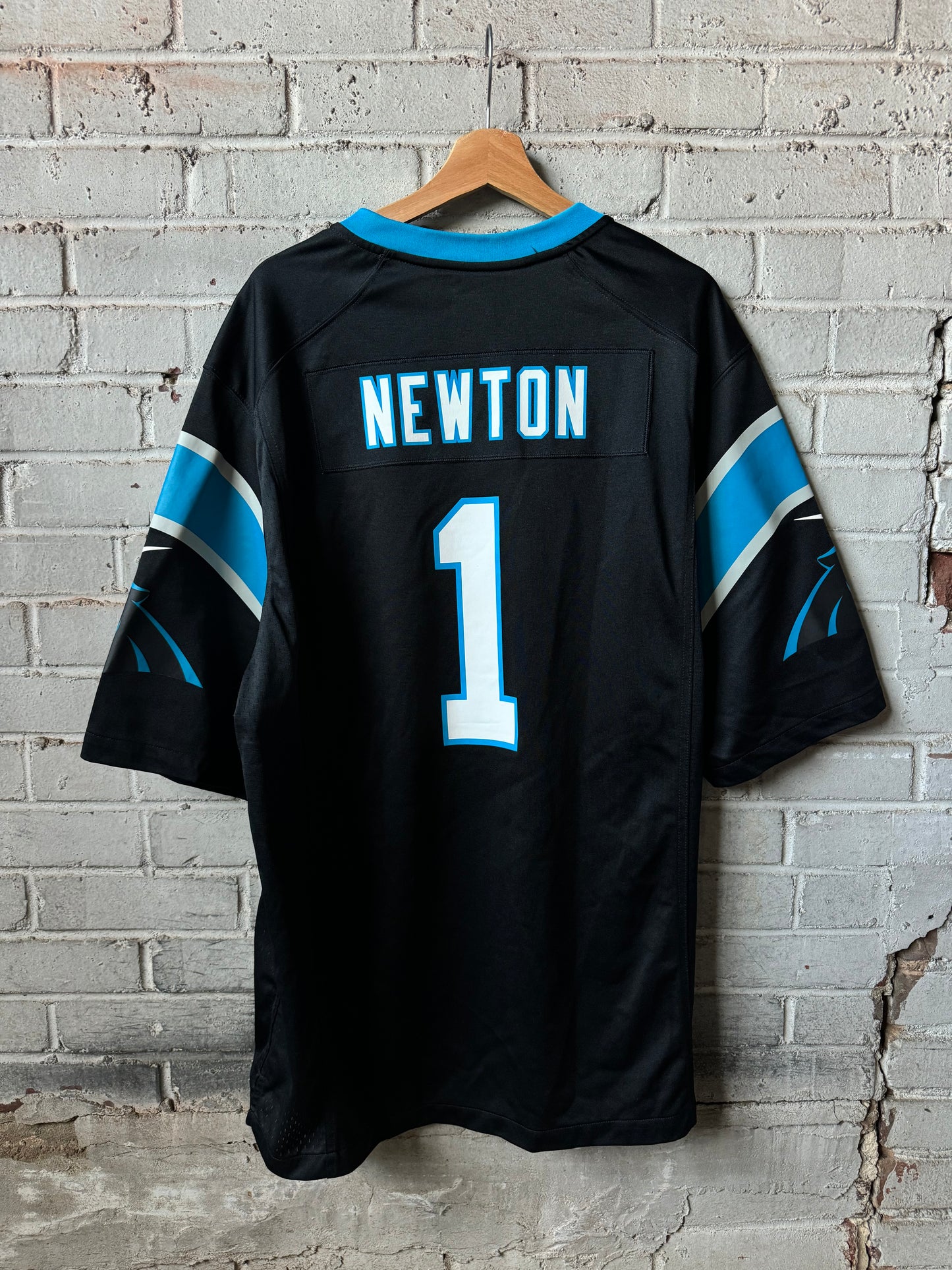 2015 Carolina Panthers Cam Newton Black Nike NFL Game Jersey (XXL)