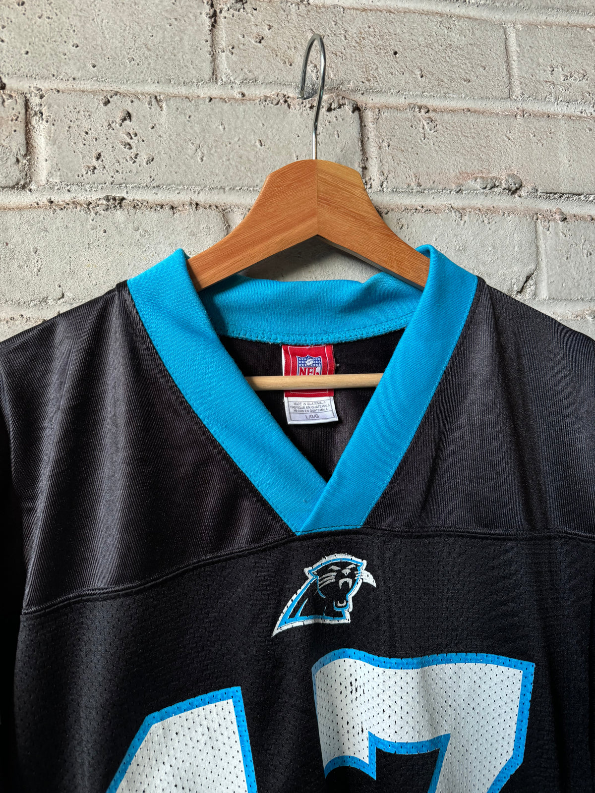 00’s Carolina Panthers Jake Delhomme Vintage Black Reebok NFL Jersey (Large)