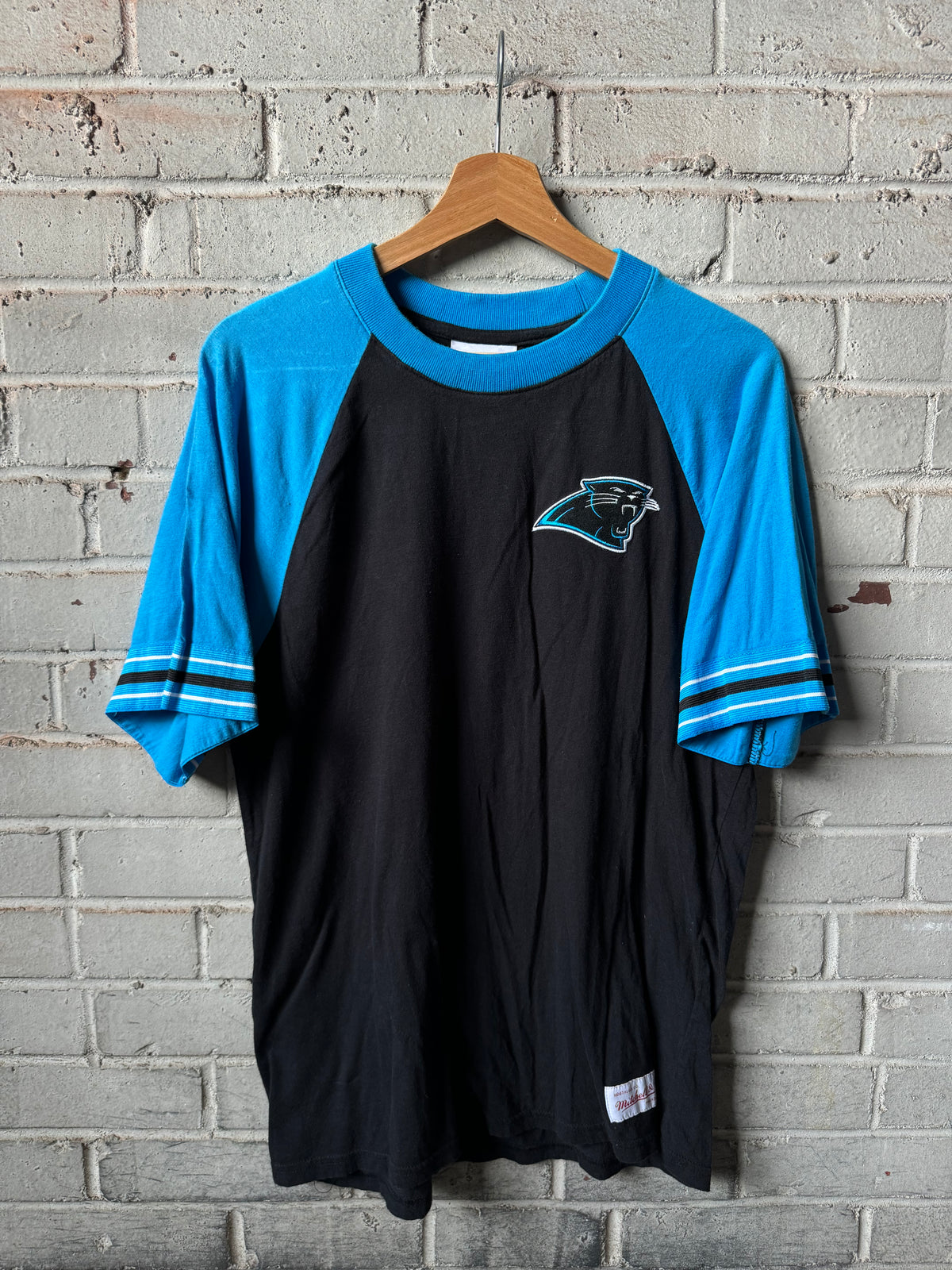 Carolina Panthers x Mitchell & Ness Black NFL Tee (Medium)