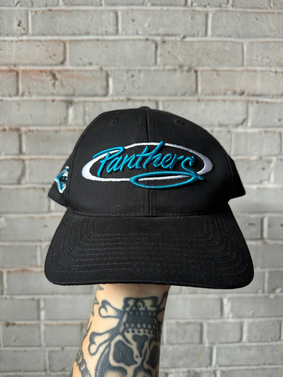 90’s Carolina Panthers Vintage American Needle Script NFL Snapback Hat (OSFA)