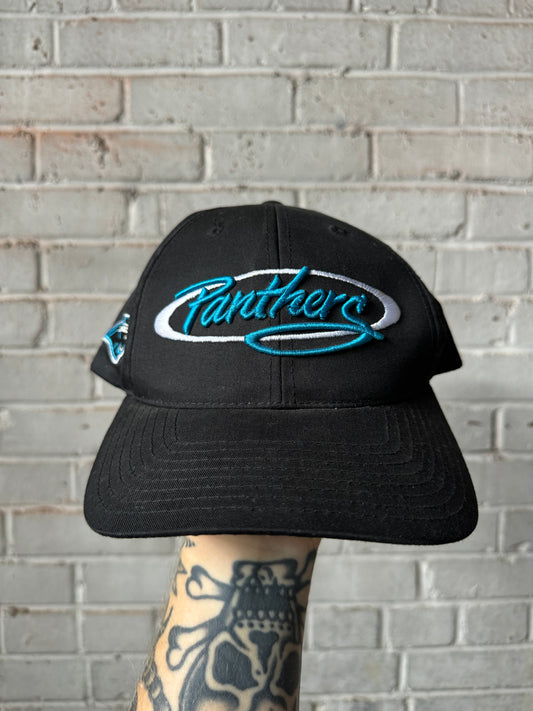 90’s Carolina Panthers Vintage American Needle Script NFL Snapback Hat (OSFA)