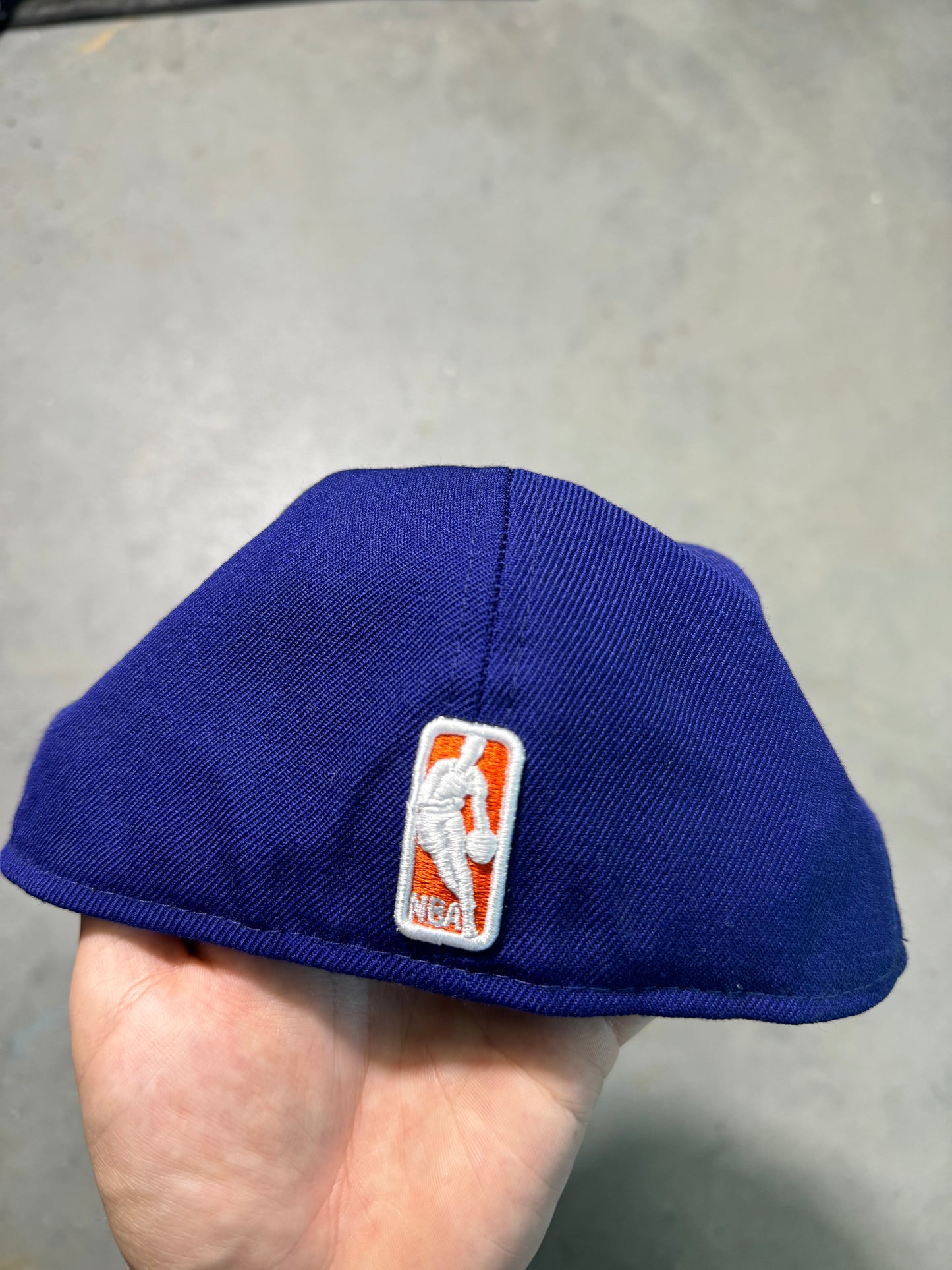 00’s Charlotte Bobcats Vintage Blue Orange New Era Wool Plain Logo NBA Fitted Hat (7 5/8)