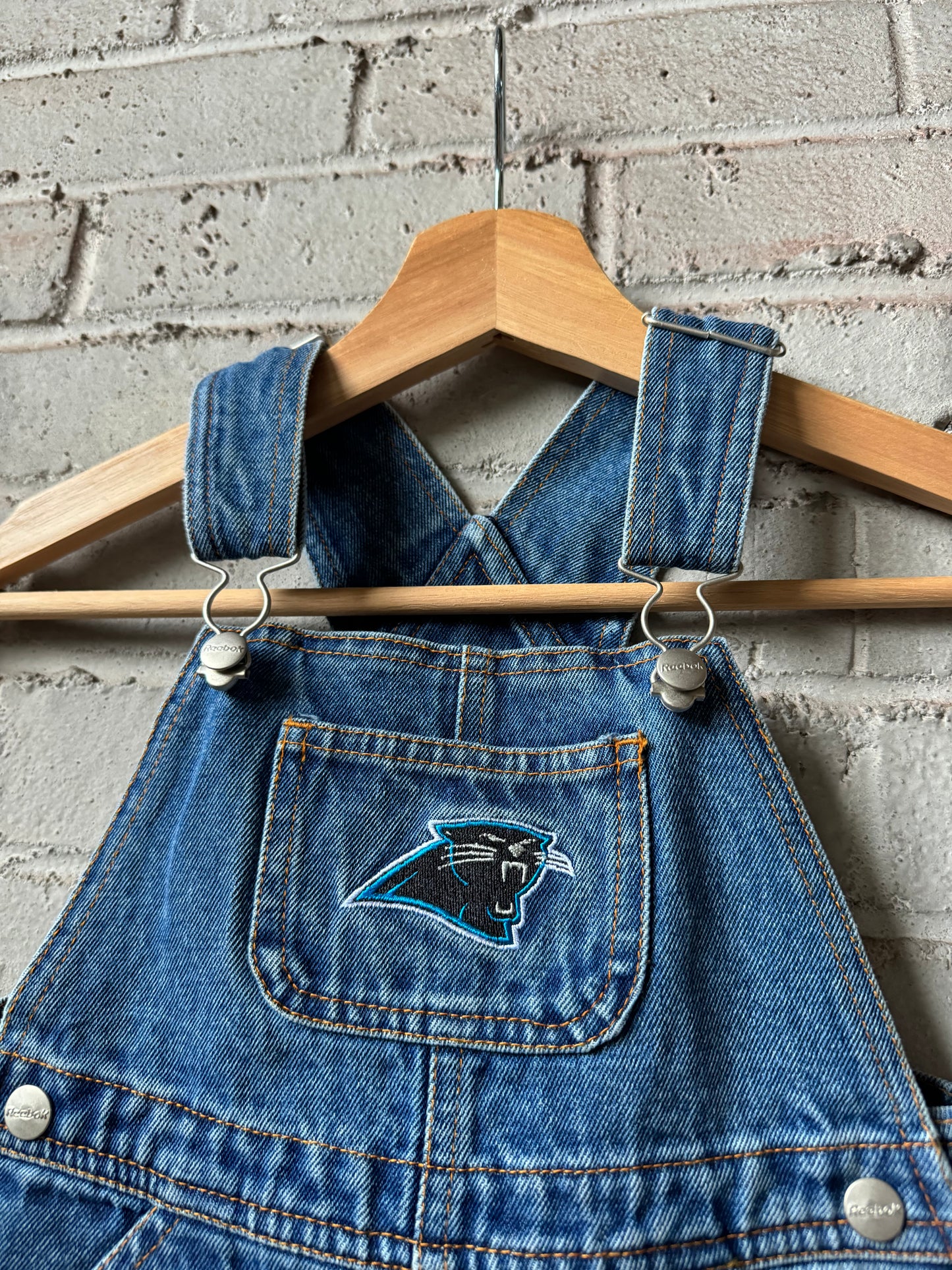 00’s Carolina Panthers Vintage Reebok Denim Jean NFL Skirt - Deadstock (Size 3T)