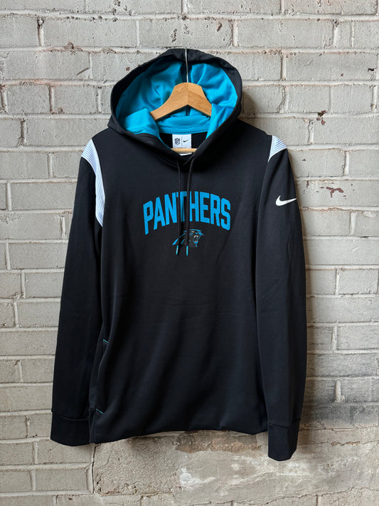 2022 Carolina Panthers Team Issued Black Nike Therma Fit Sideline NFL Hoodie (XL)
