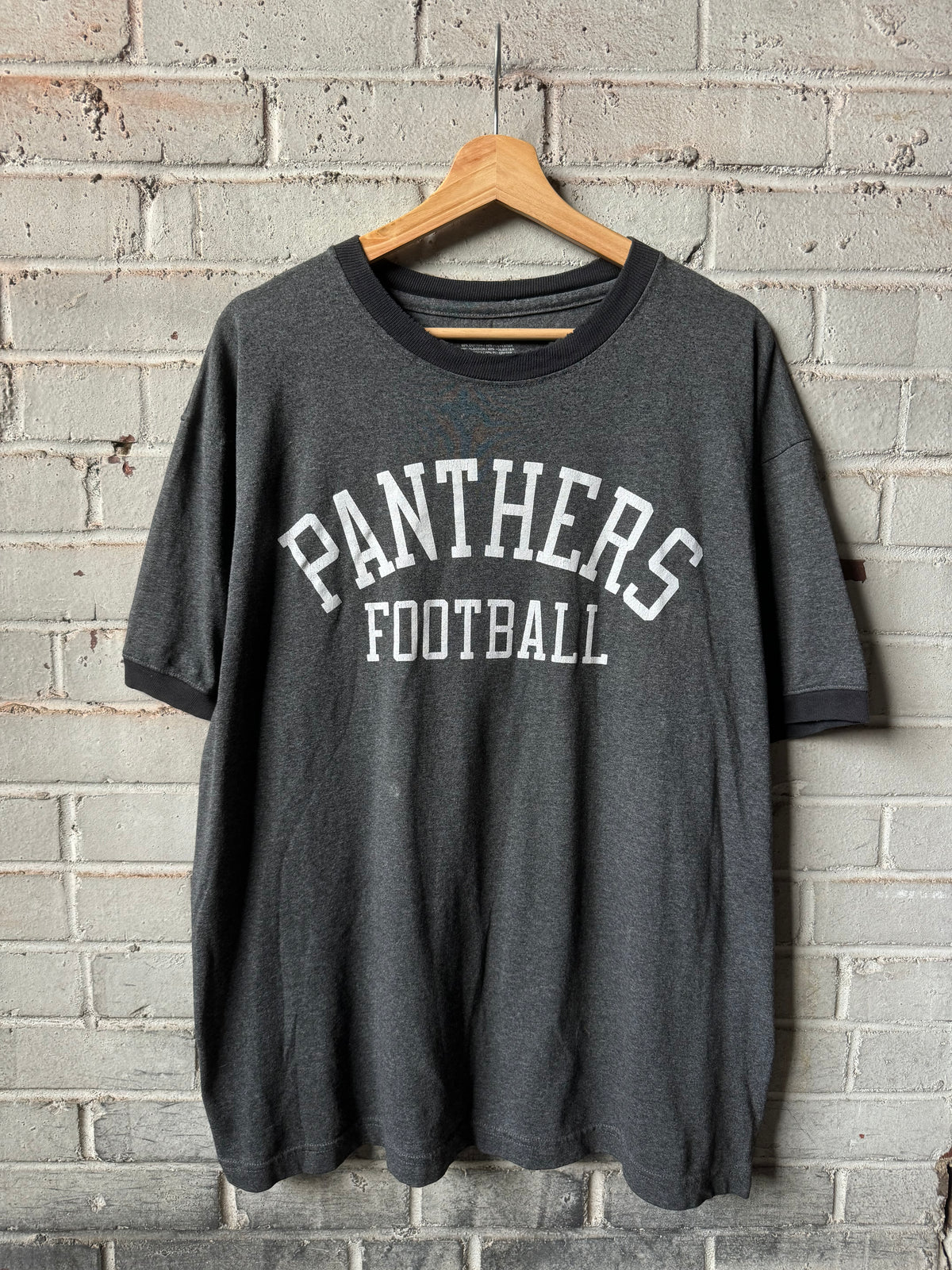 00’s Carolina Panthers Vintage Grey Reebok NFL Ringer Tee (Large)