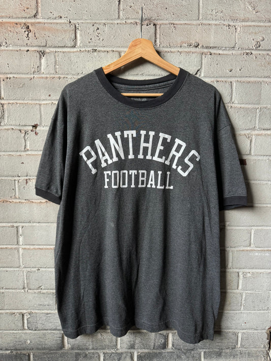 00’s Carolina Panthers Vintage Grey Reebok NFL Ringer Tee (Large)