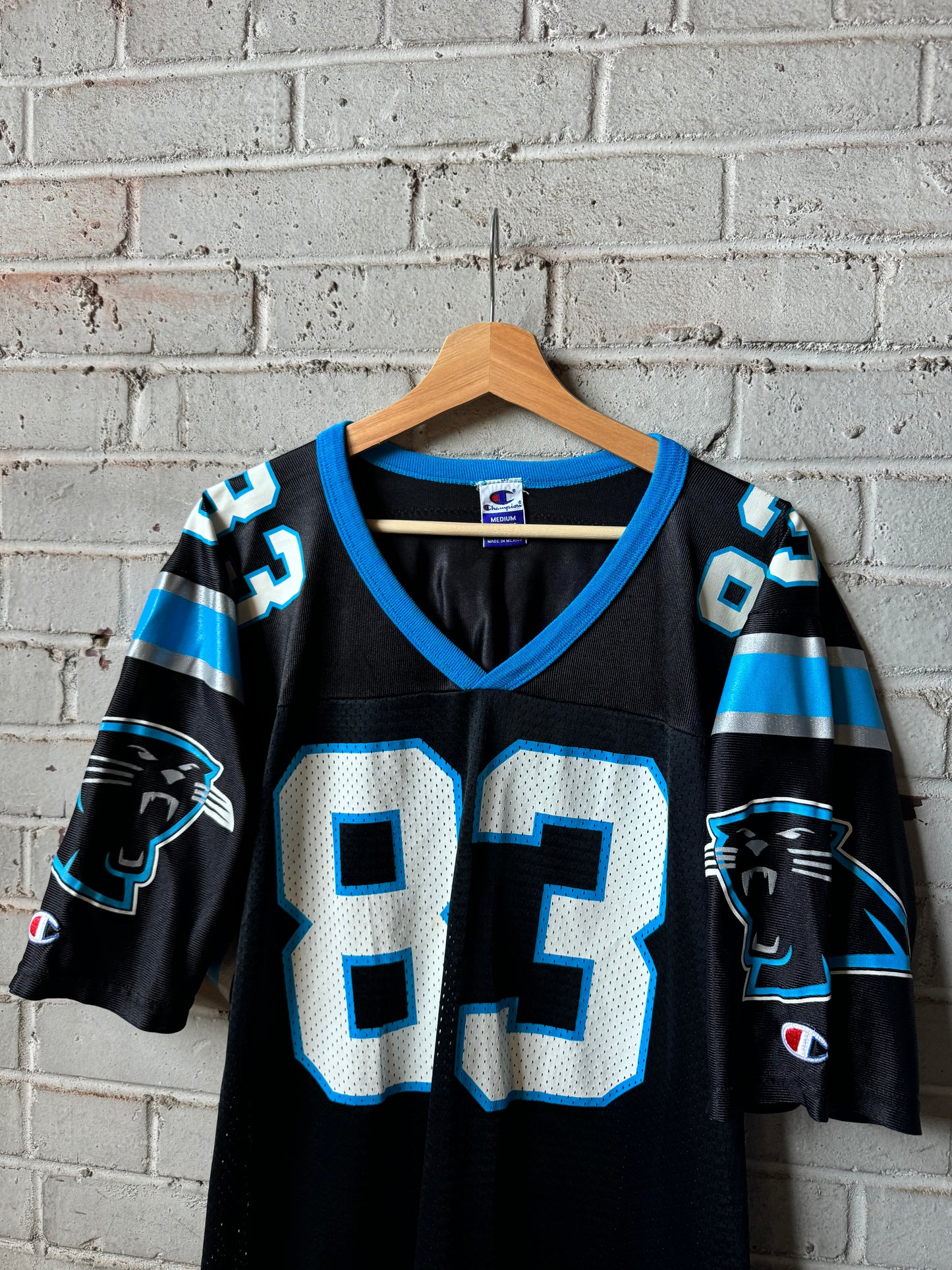 2001 Carolina Panthers Patrick Jeffers Vintage Black Champion NFL Jersey (40/Medium)
