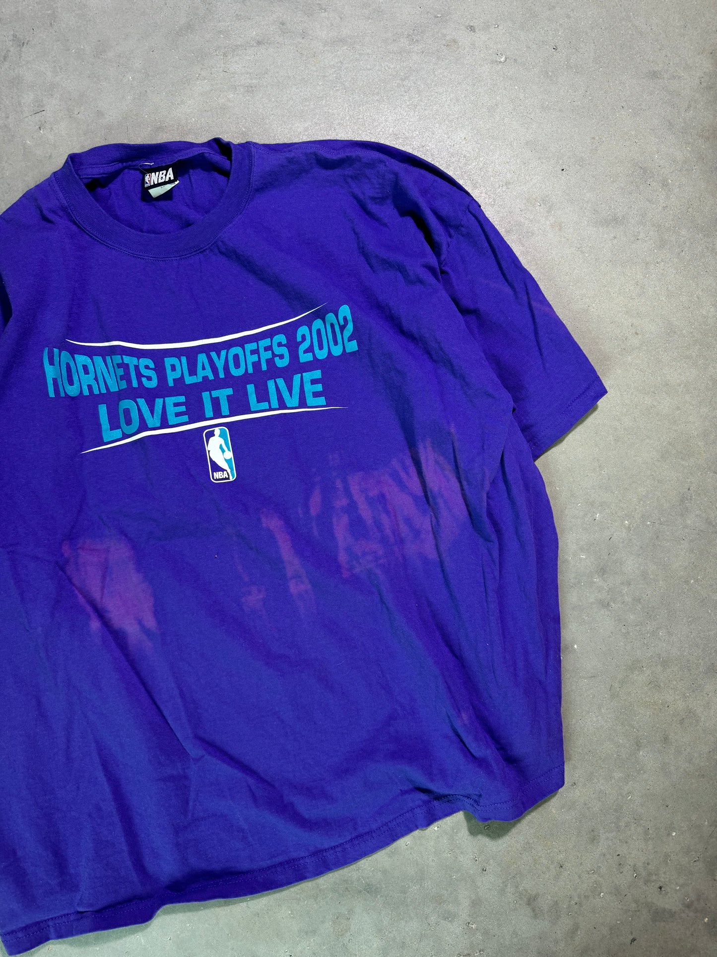 2002 Charlotte Hornets Vintage Purple NBA Playoffs Tee (XXXL)