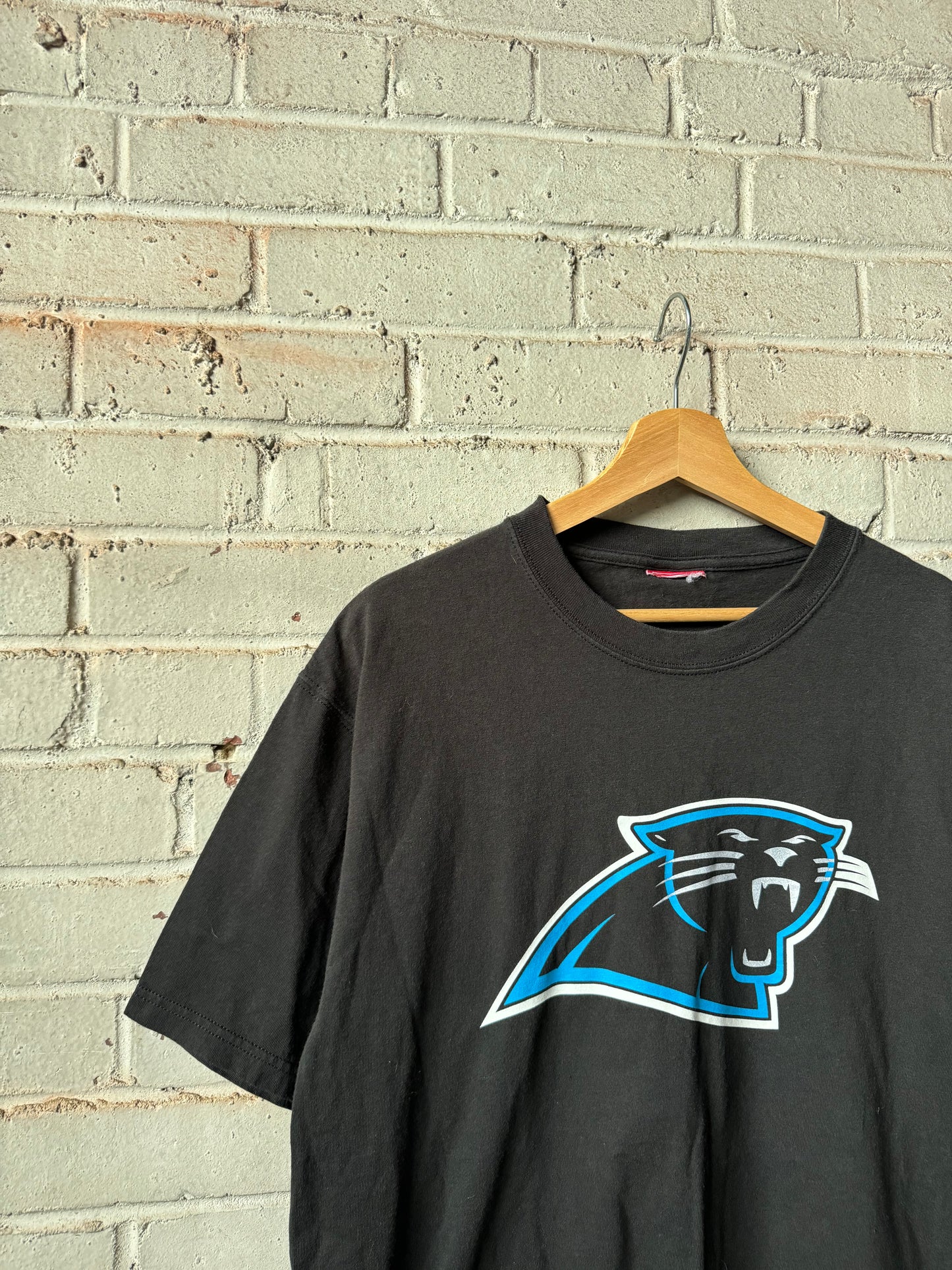 00’s Carolina Panthers Vintage Black Plain Logo NFL Tee (Large)