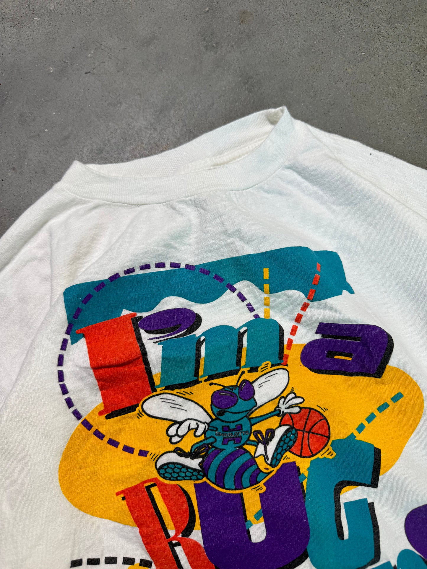 1994 Charlotte Hornets vs. Cleveland Cavaliers “I’m A Bug Backer!” Vintage NBA Match Up Tee (XL)