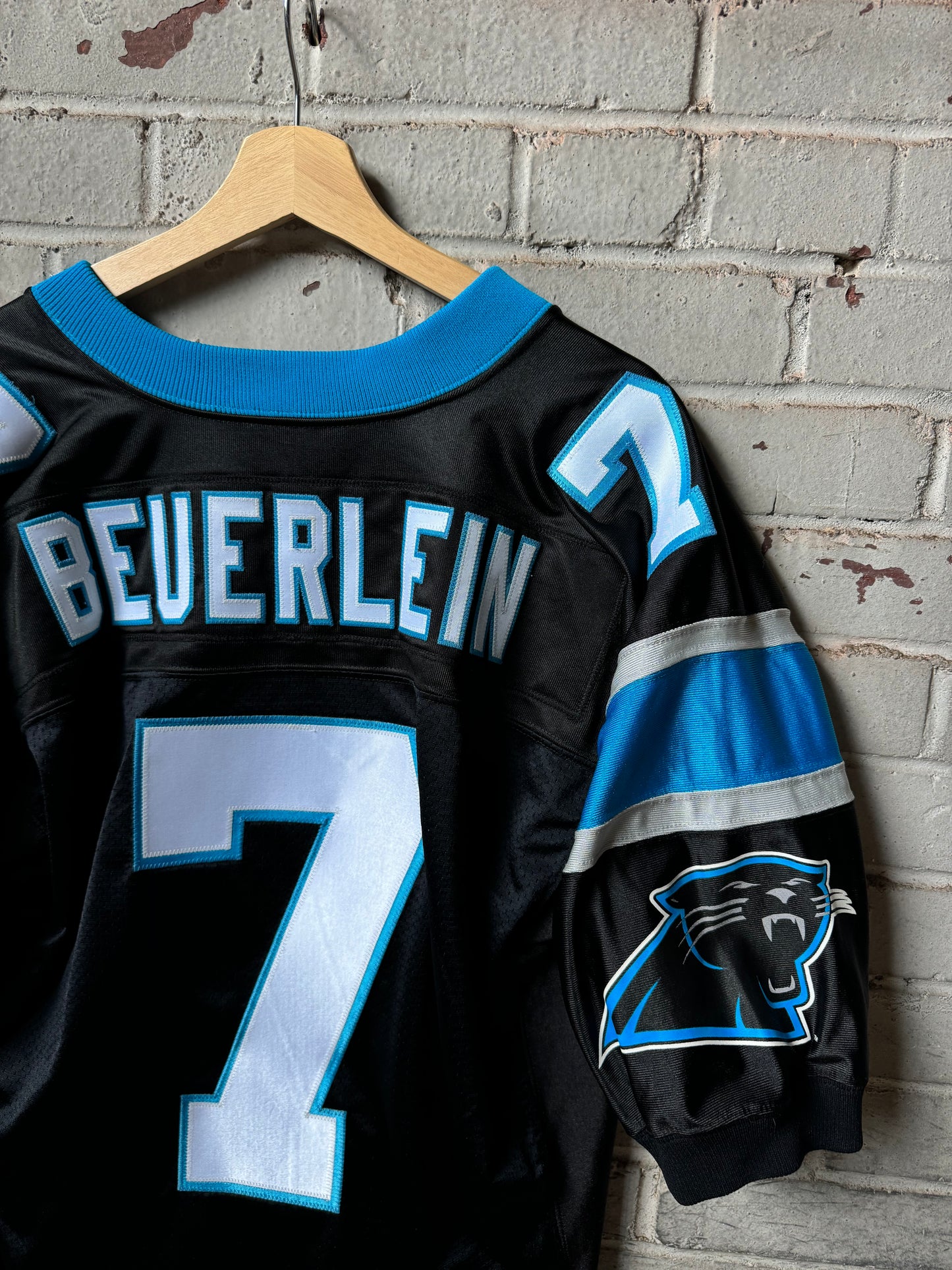 1999 Carolina Panthers Steve Beuerlein Vintage Black Nike Authentic On Field NFL Jersey (44/Large)