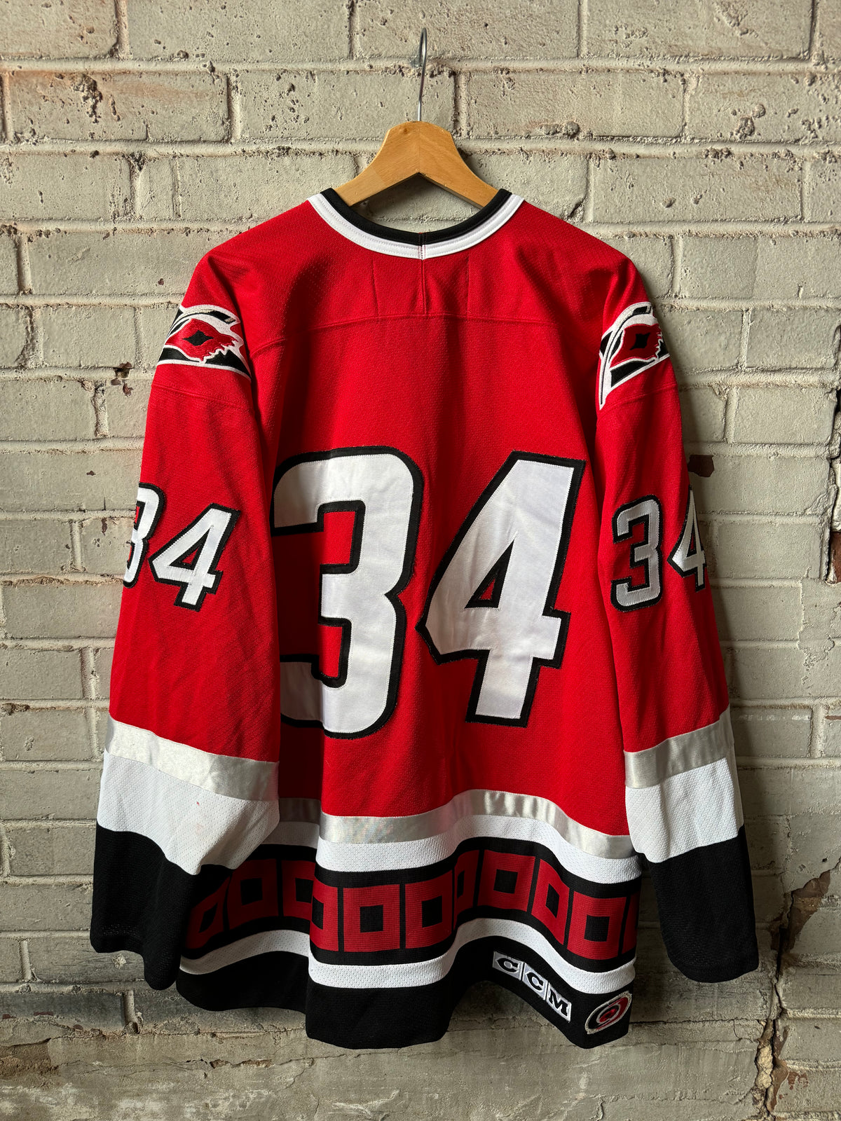 00’s Carolina Hurricanes Vintage Red #34 CCM NHL Hockey Jersey (XXL)