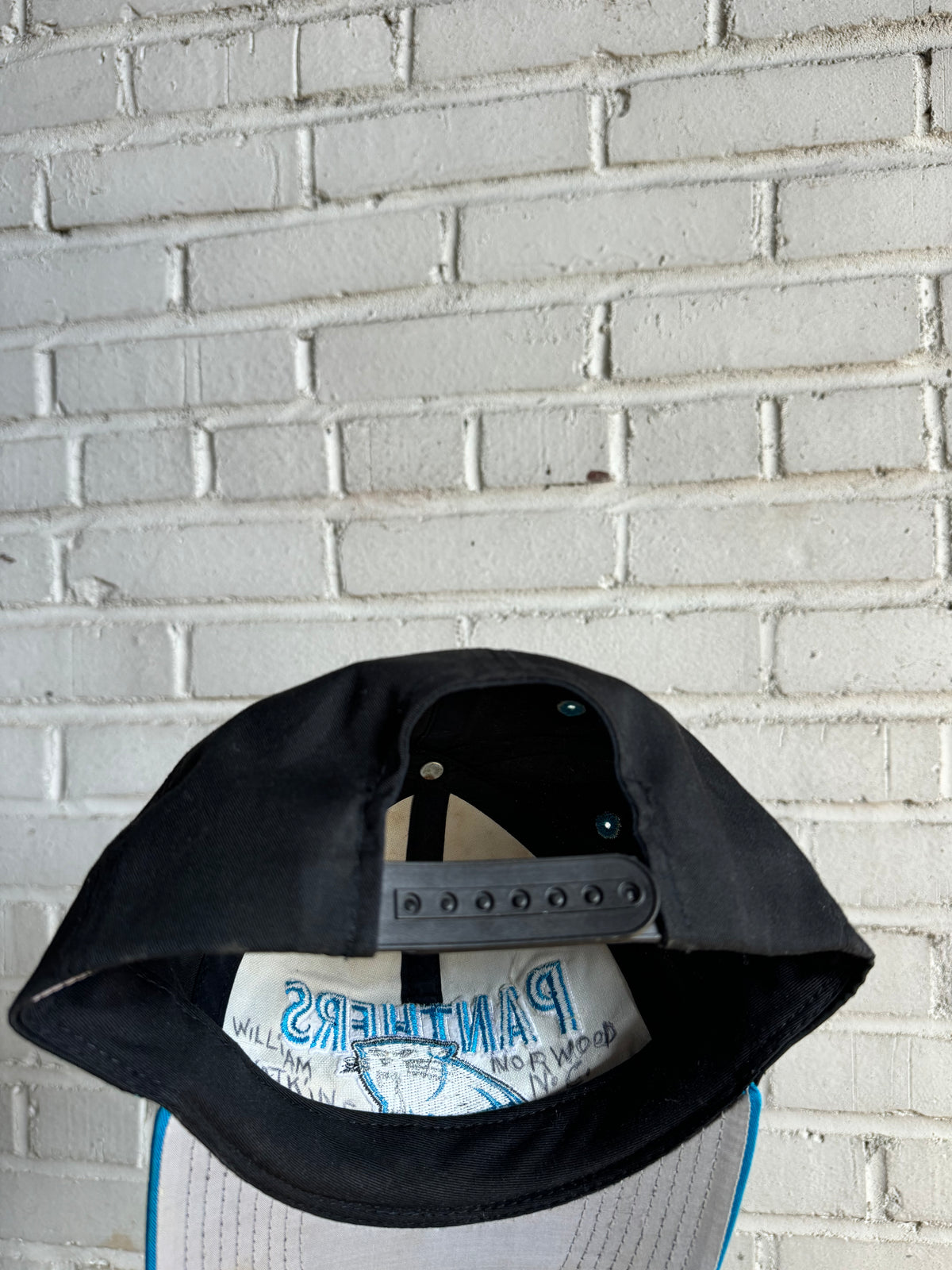 90’s Carolina Panthers Vintage Black Blue Twins Enterprises NFL Snapback Hat (OSFA)