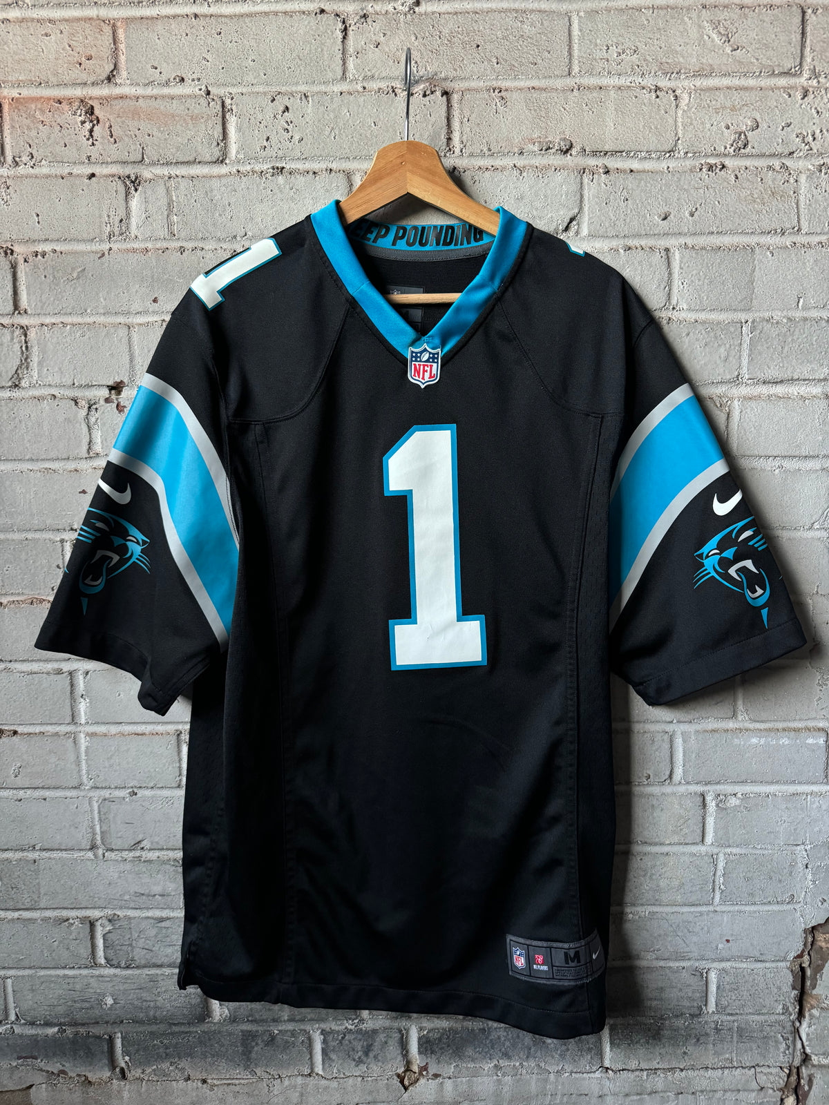 2012 Carolina Panthers Cam Newton Black Nike NFL Game Jersey (Medium)