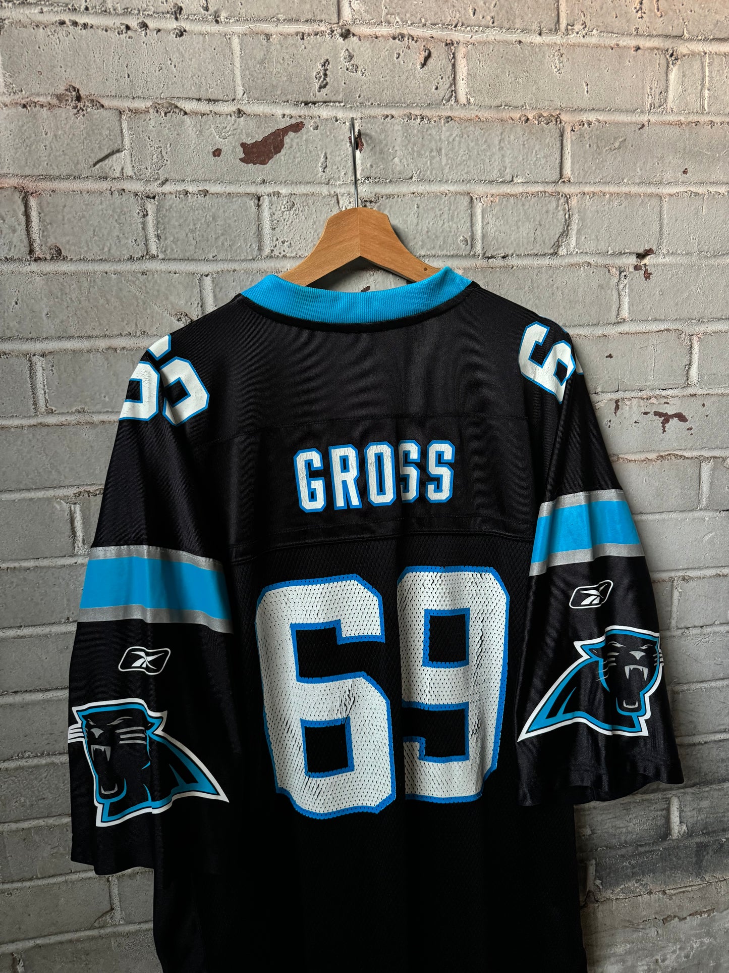 00’s Carolina Panthers Jordan Gross Vintage Black Reebok NFL Jersey (XXL)