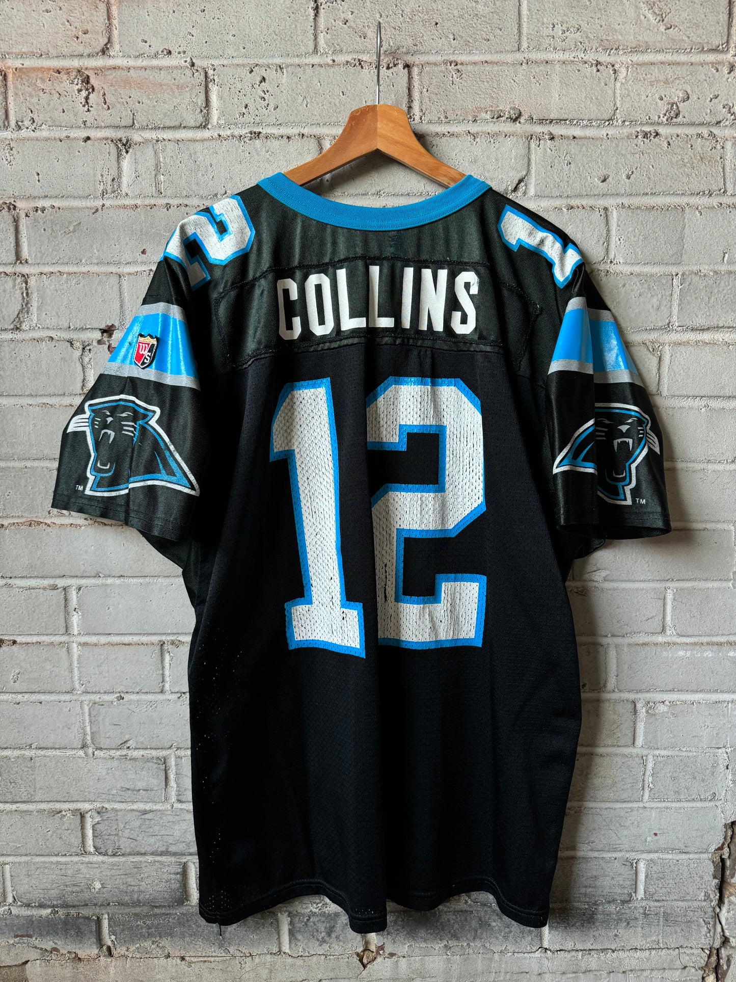 90’s Carolina Panthers Kerry Collins Vintage Black Wilson NFL Jersey (Large)
