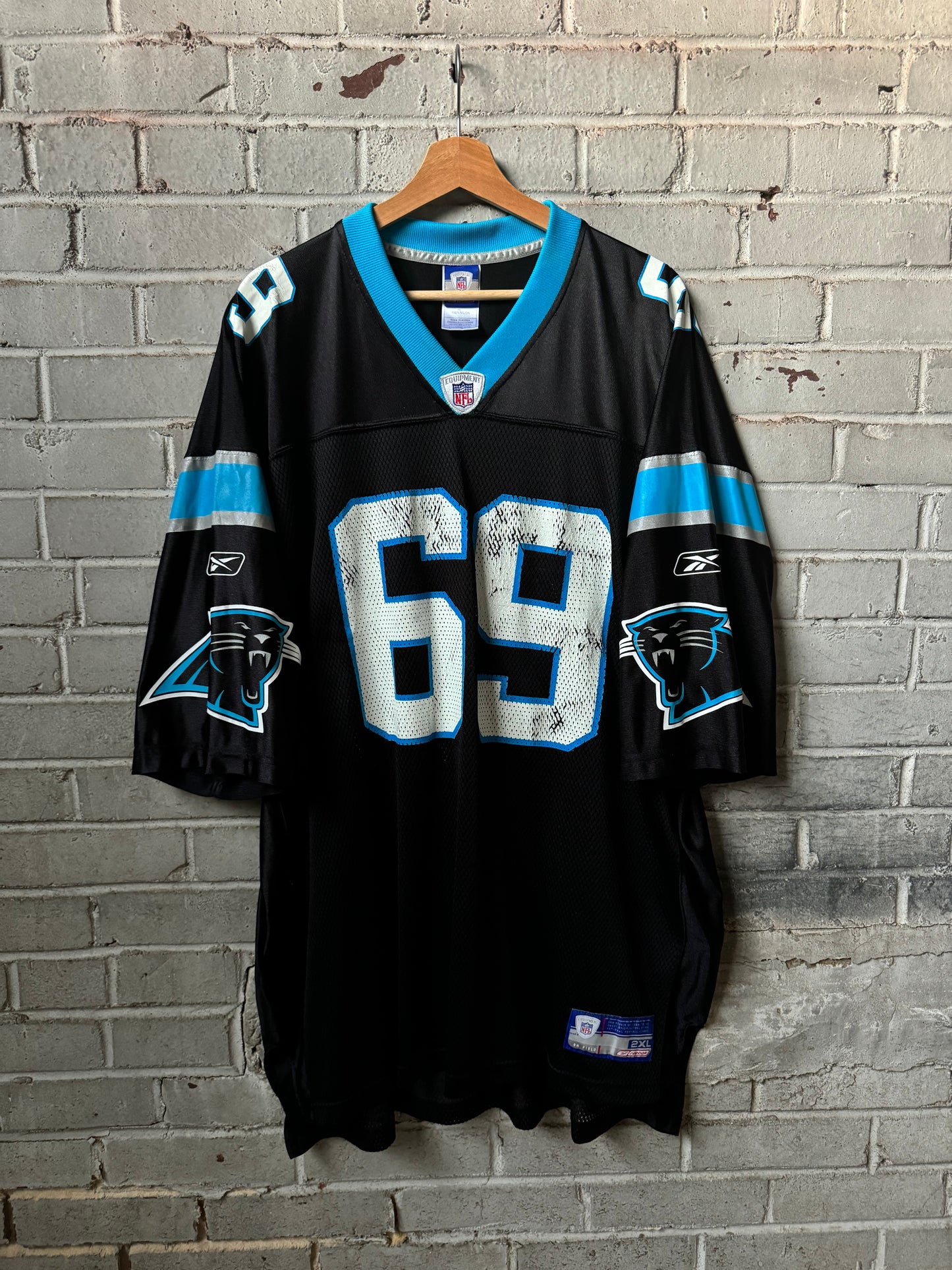 00’s Carolina Panthers Jordan Gross Vintage Black Reebok NFL Jersey (XXL)