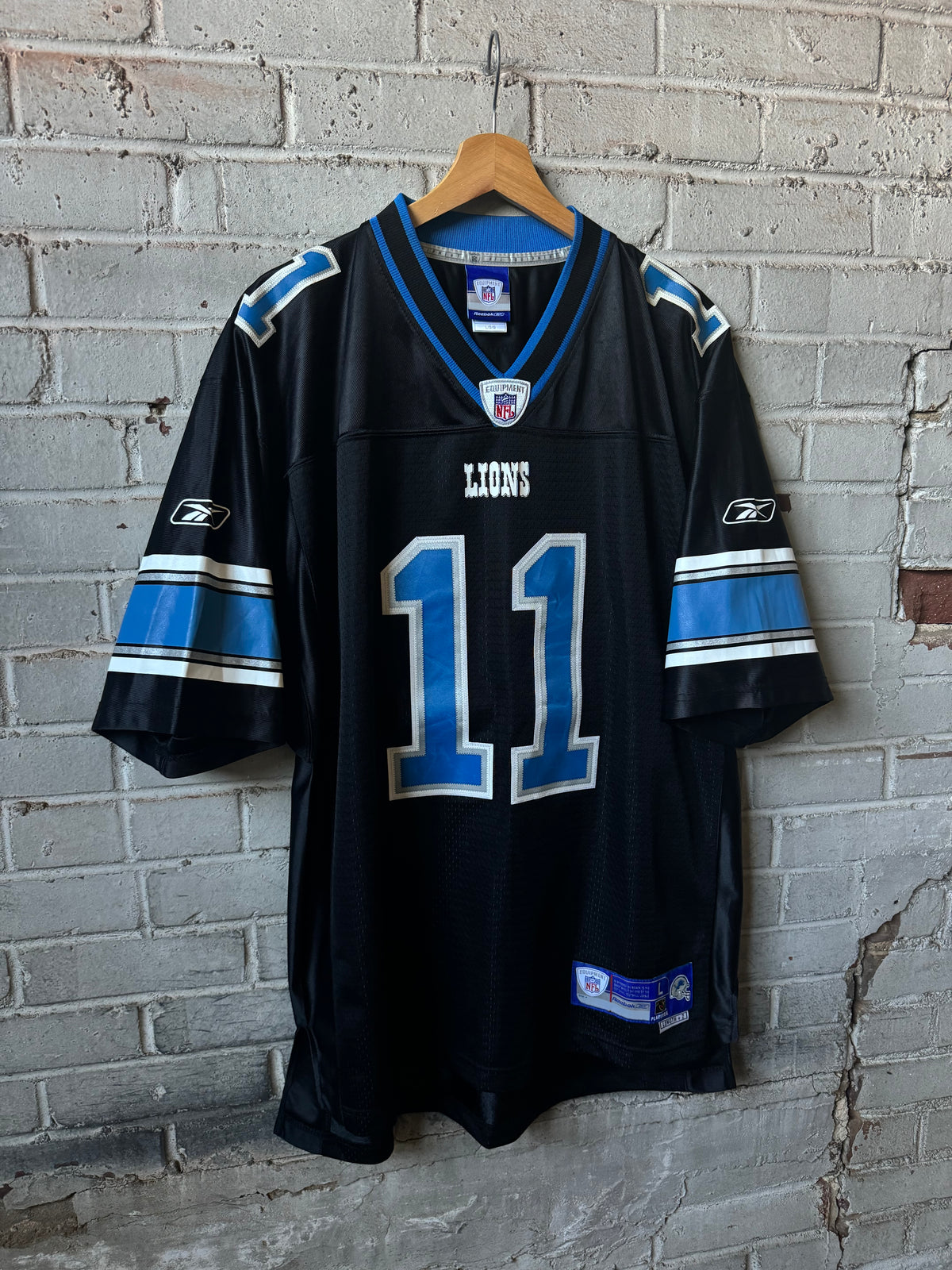 00’s Detroit Lions Roy Williams Vintage Black Alternate Reebok Stitched NFL Jersey (Large)