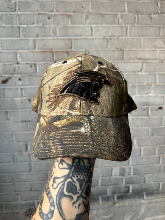 00’s Carolina Panthers Vintage Reebok Realtree Camo NFL Fitted Flex Hat (S/M)