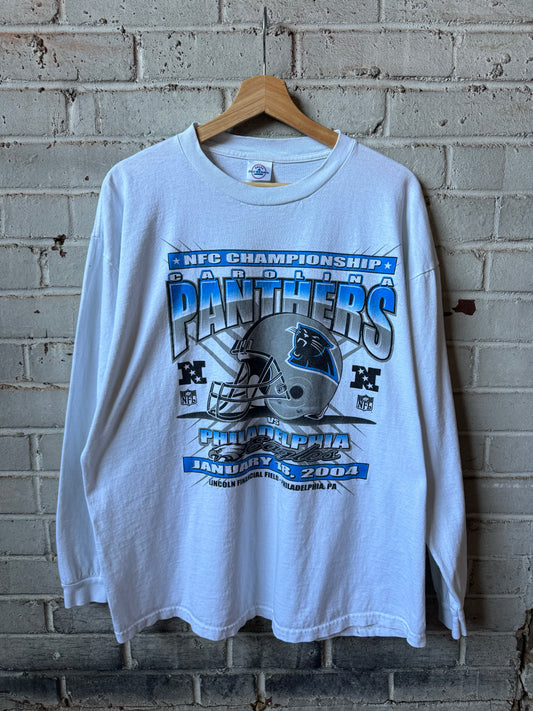 2004 Carolina Panthers vs. Philadelphia Eagles NFC Championship Game Parking Lot NFL Tee (Large)