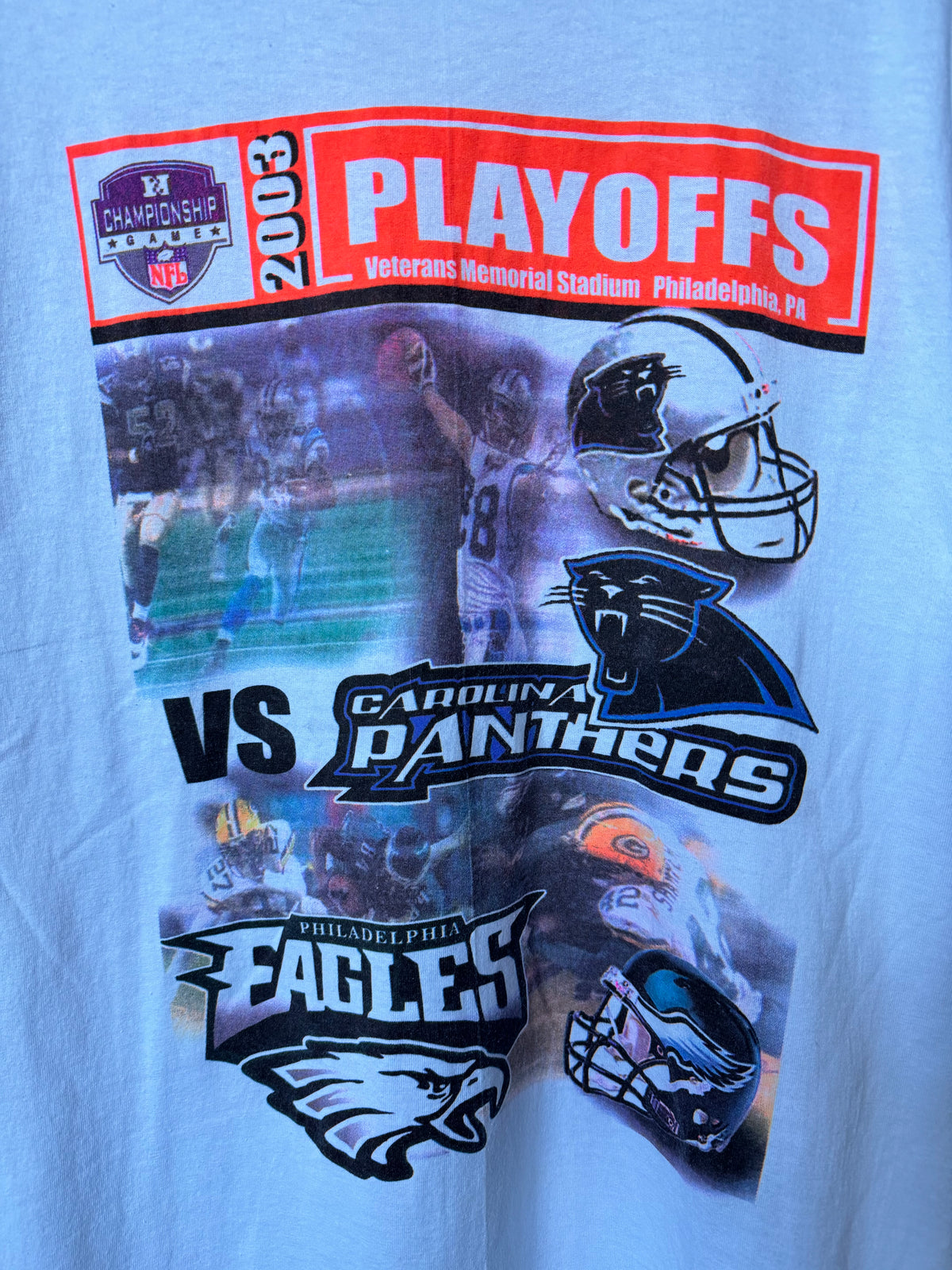 2003 Carolina Panthers vs. Philadelphia Eagles NFC Championship Parking Lot NFL Match Up Tee (Large)