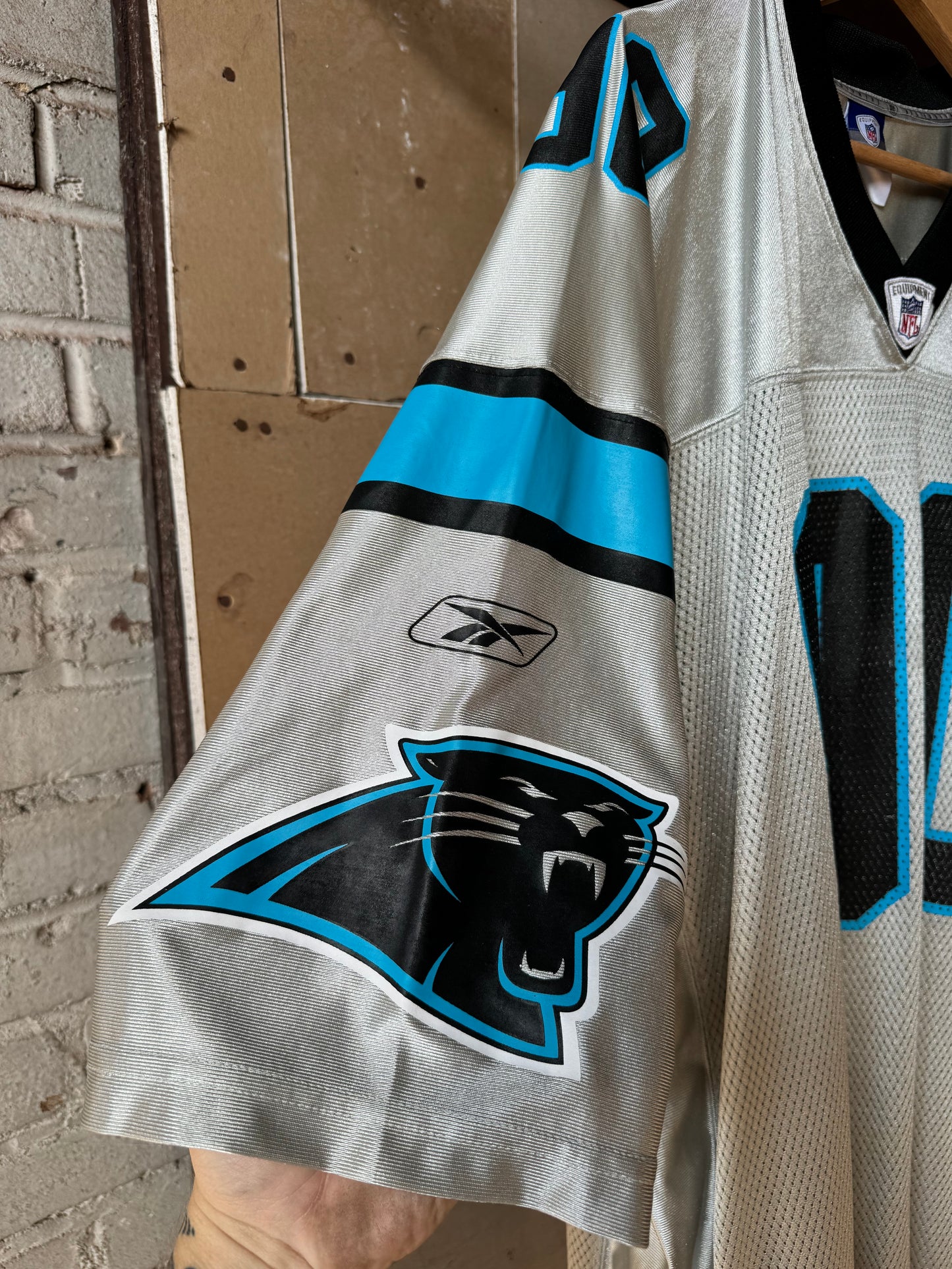 00’s Carolina Panthers Julius Peppers Silver “Storm” Edition Reebok NFL Jersey (XXL)