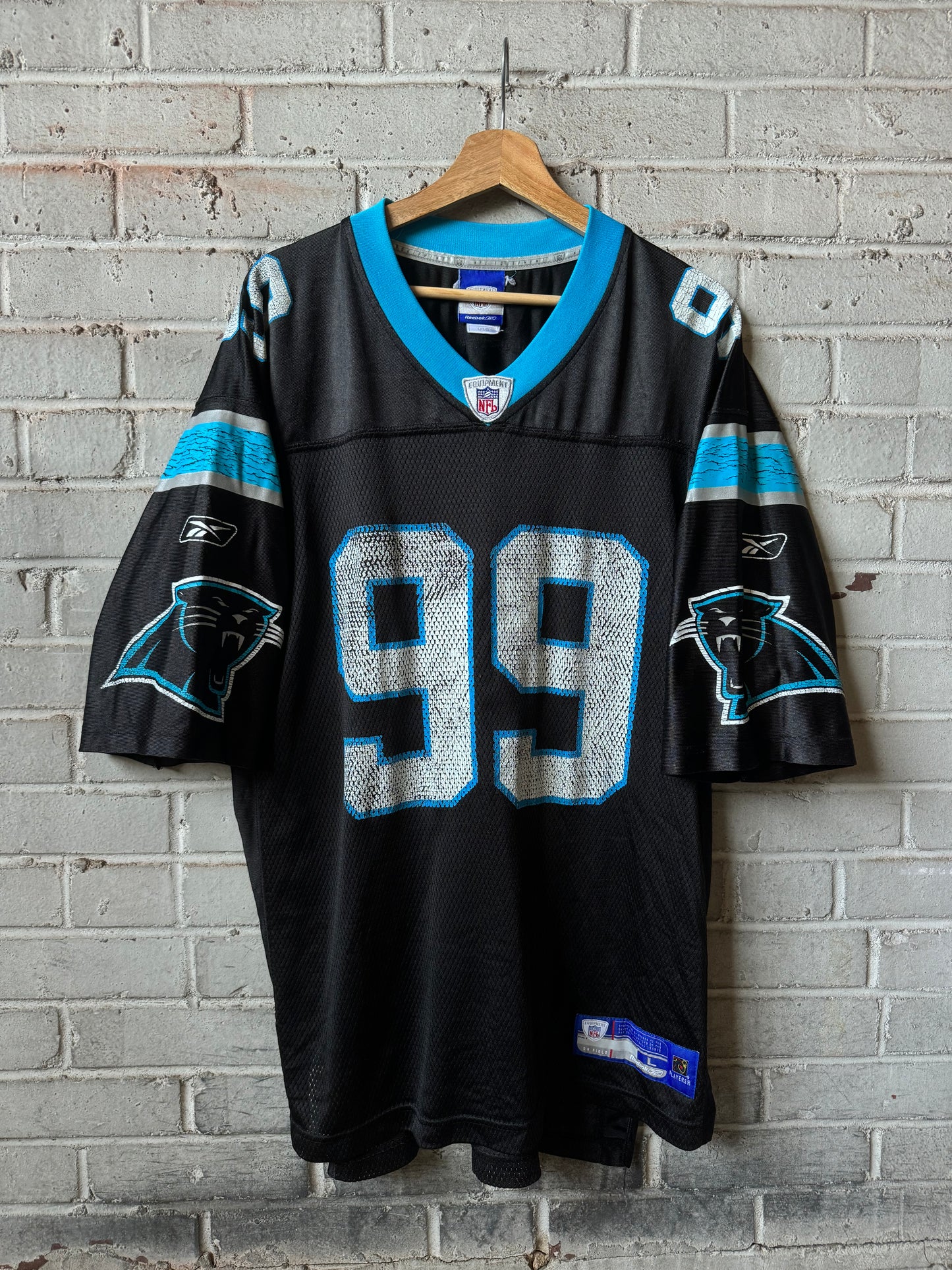 00’s Carolina Panthers Maʻake Kemoeatu Vintage Black Reebok NFL Jersey (Large)