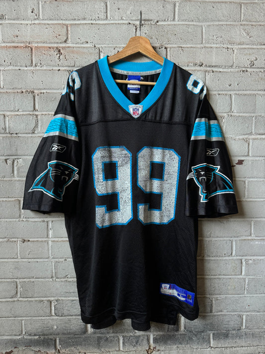 00’s Carolina Panthers Maʻake Kemoeatu Vintage Black Reebok NFL Jersey (Large)