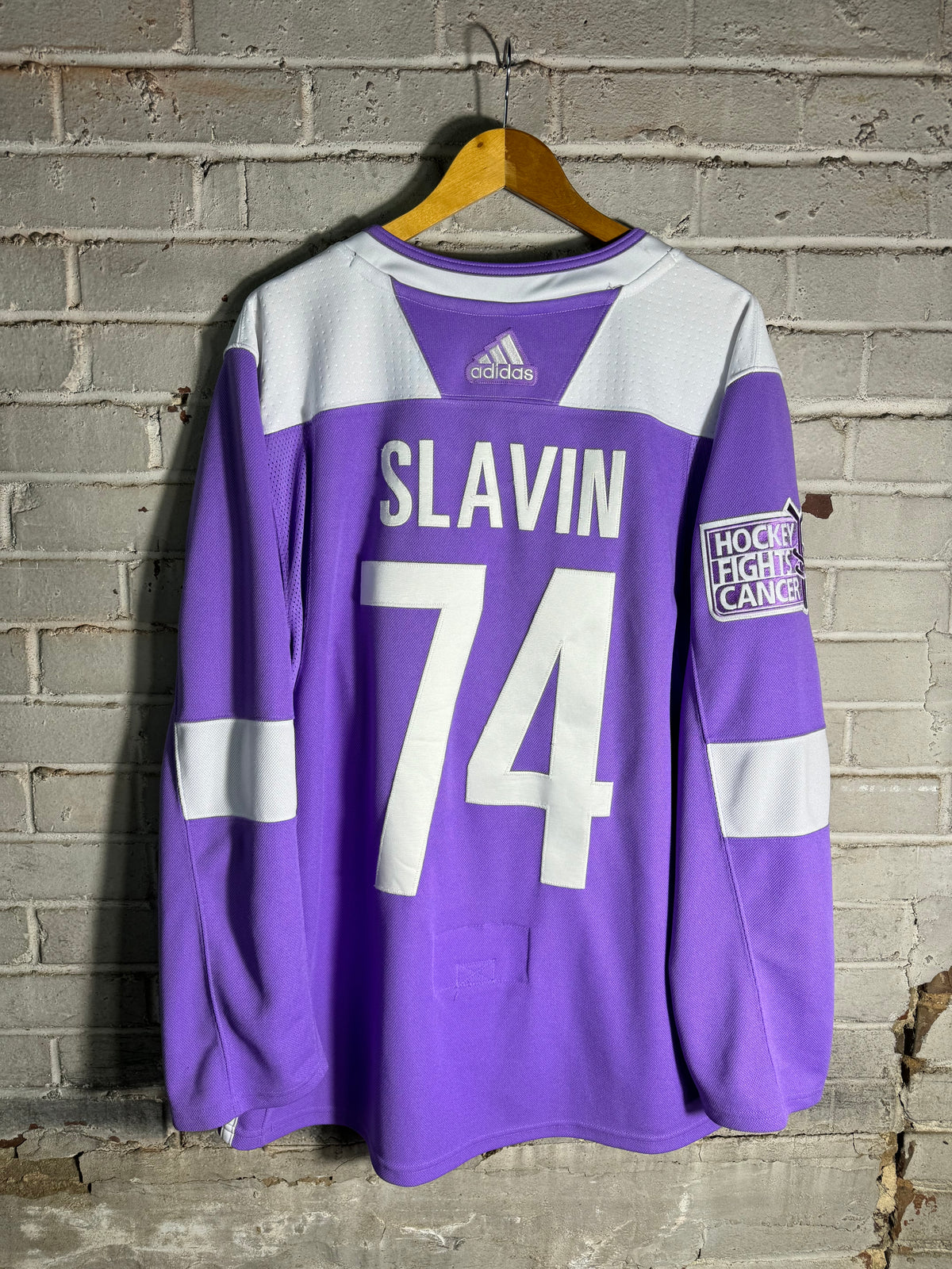 2017 Carolina Hurricanes Jaccob Slavin Hockey Fights Cancer Adidas Climalite NHL Jersey (54/XL)