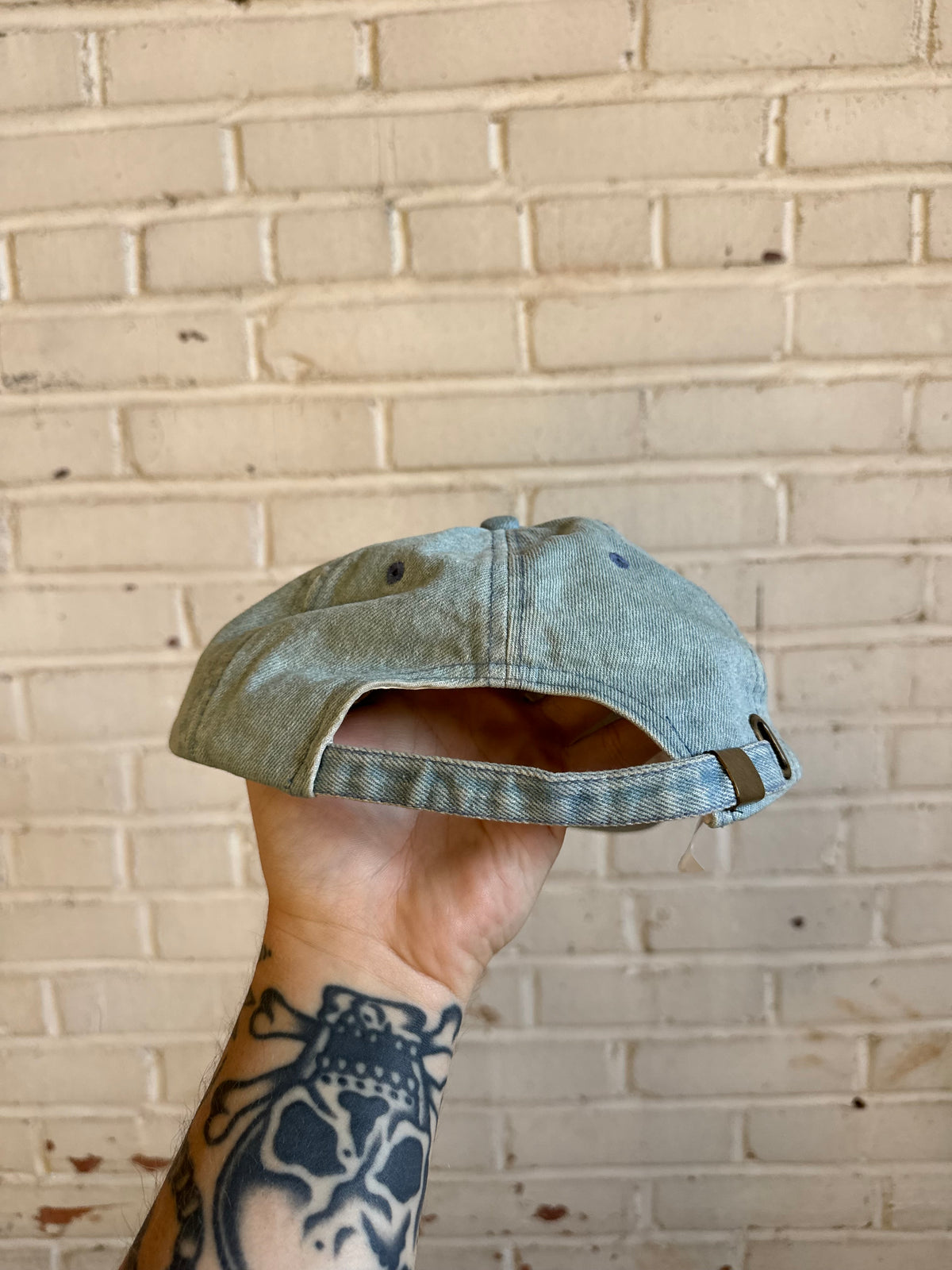 90’s Carolina Panthers Vintage New Era Denim NFL Strapback Hat (OSFA)