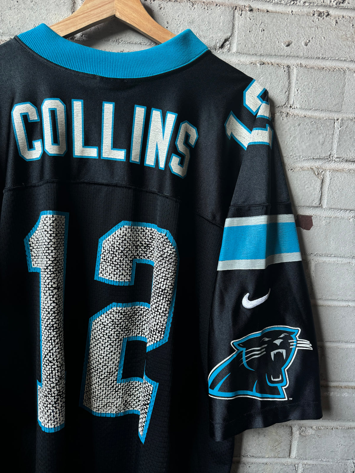 90’s Carolina Panthers Kerry Collins Vintage Black Nike Team Sports NFL Jersey (XXL)