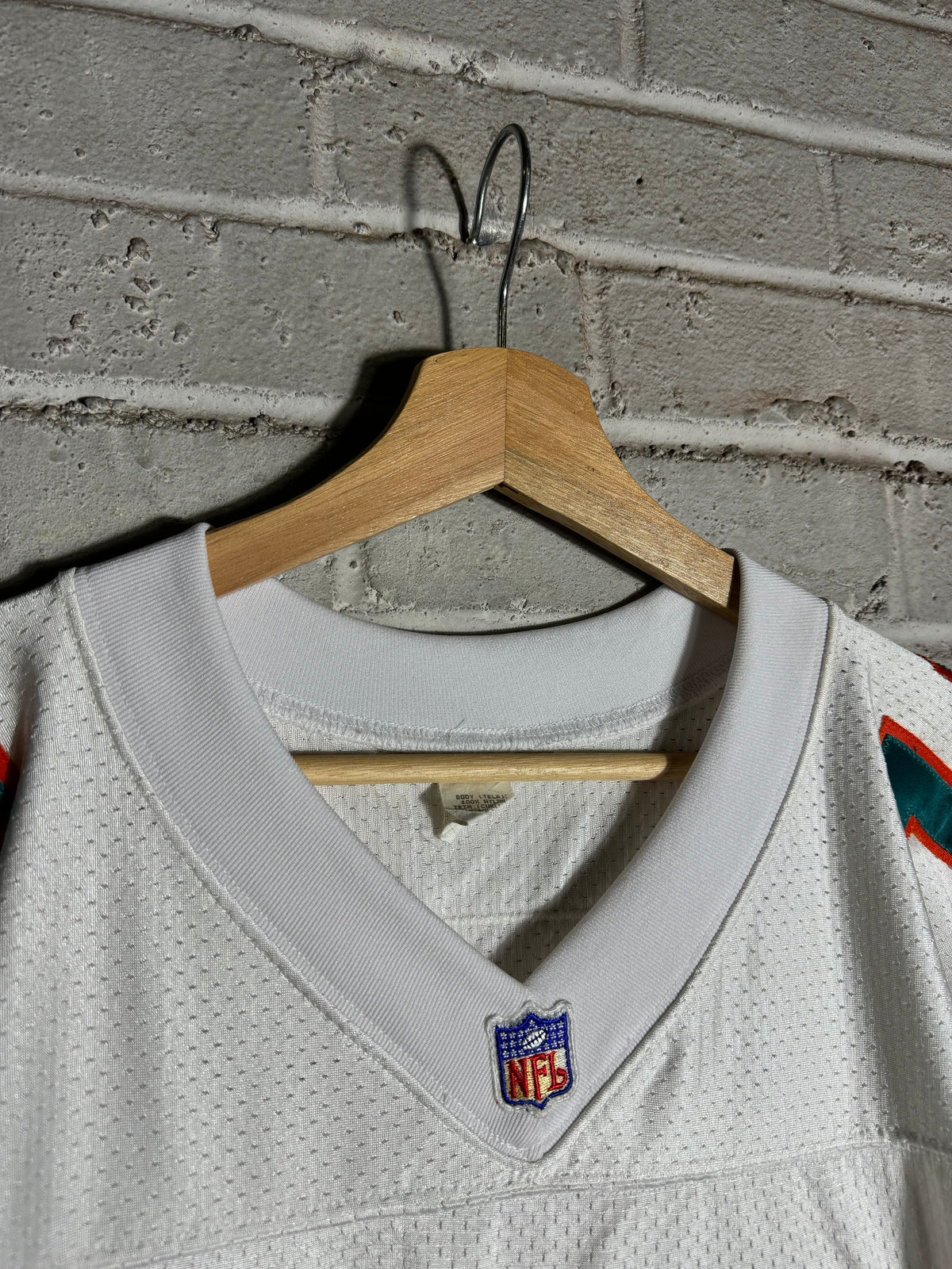 90’s Miami Dolphins Dan Marino Vintage White Wilson Fully Embroidered On Field Authentic NFL Jersey (44/Large)