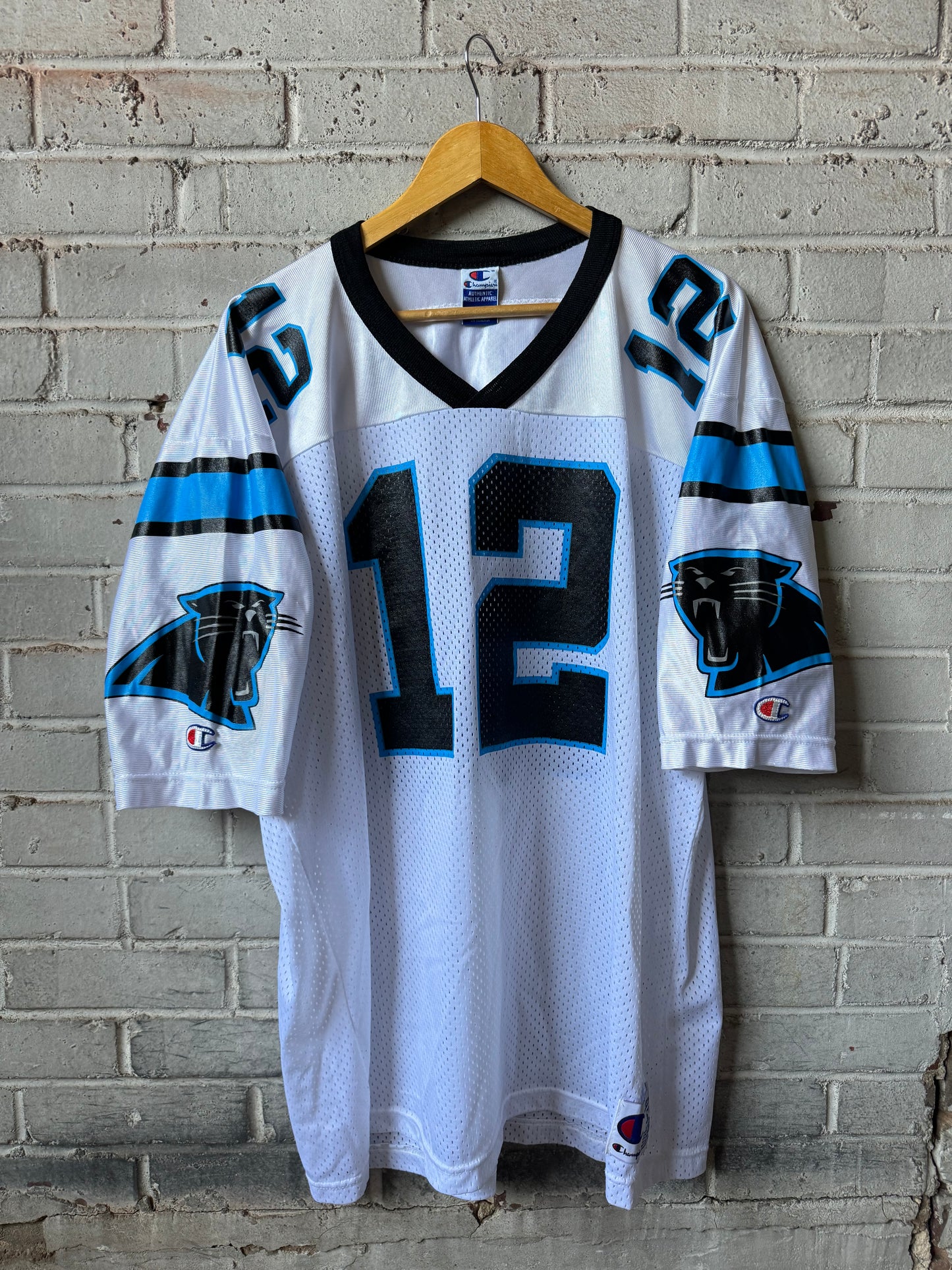 90’s Carolina Panthers Kerry Collins Vintage White Champion NFL Jersey (52/XXL)
