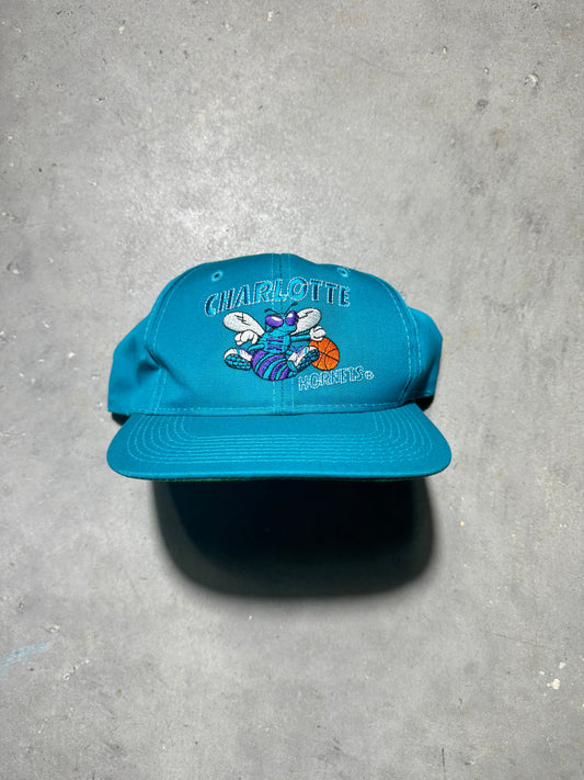 90’s Charlotte Hornets Vintage Teal G Cap NBA Snapback Hat (OSFA)