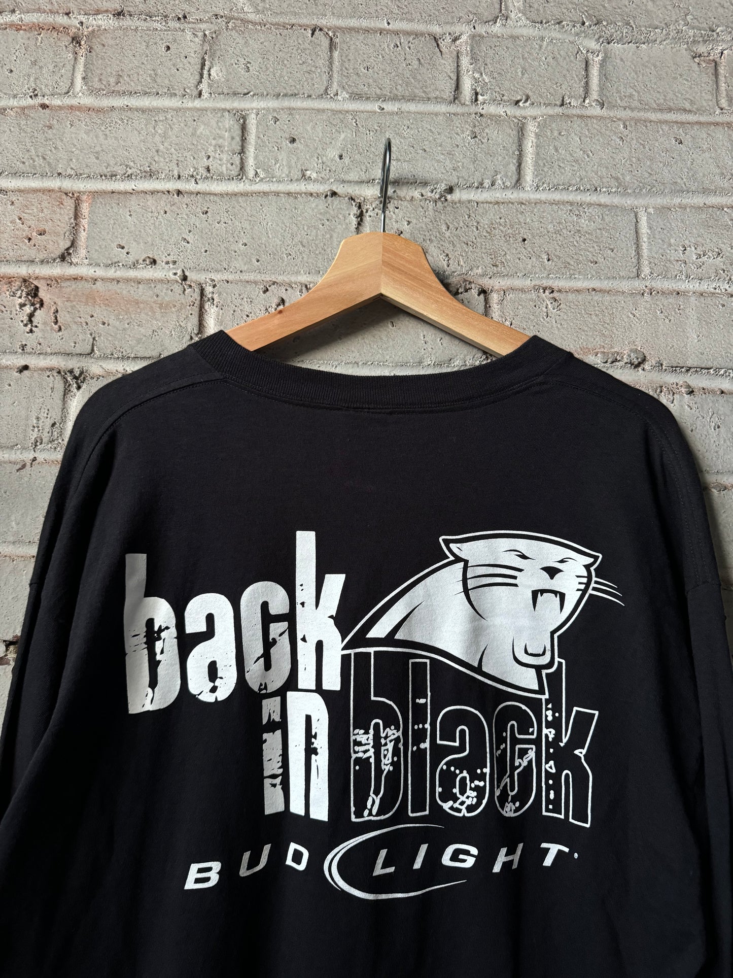 00’s Carolina Panthers Vintage Bud Light “Back In Black” NFL Longsleeve Tee (XL)