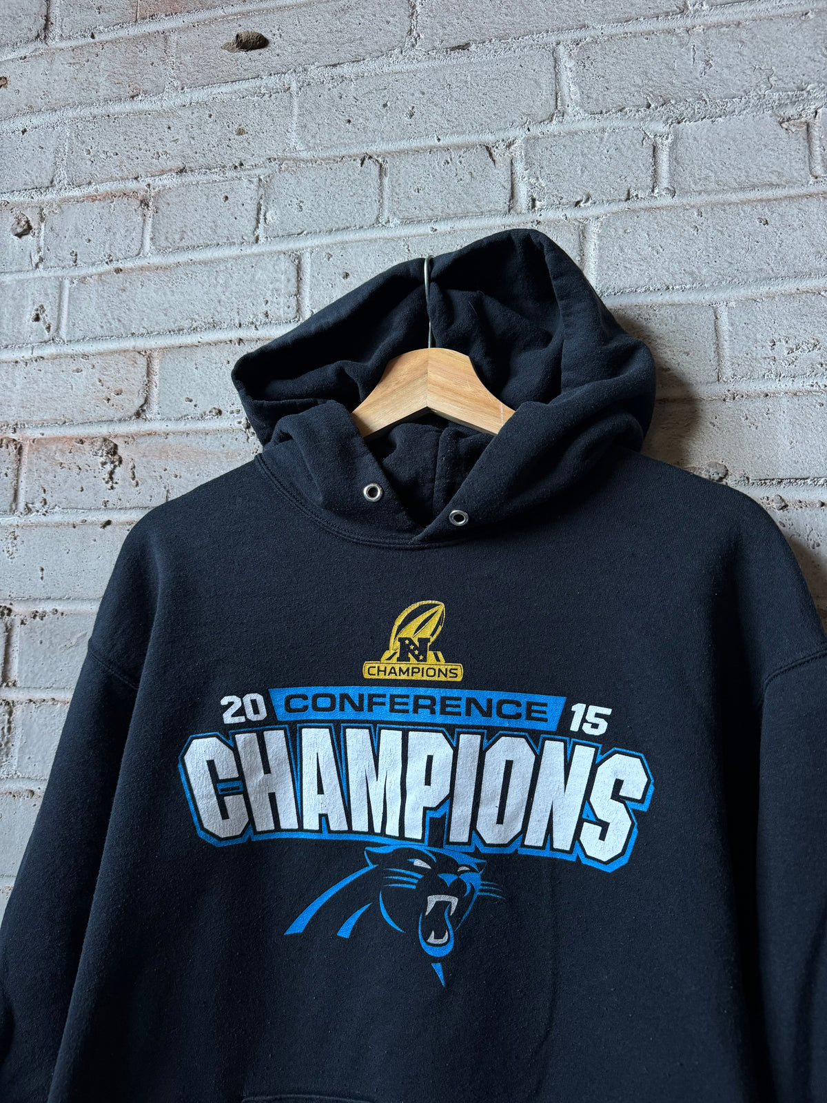 2015 Carolina Panthers Black NFC Champions Super Bowl 50 NFL Hoodie (Large)