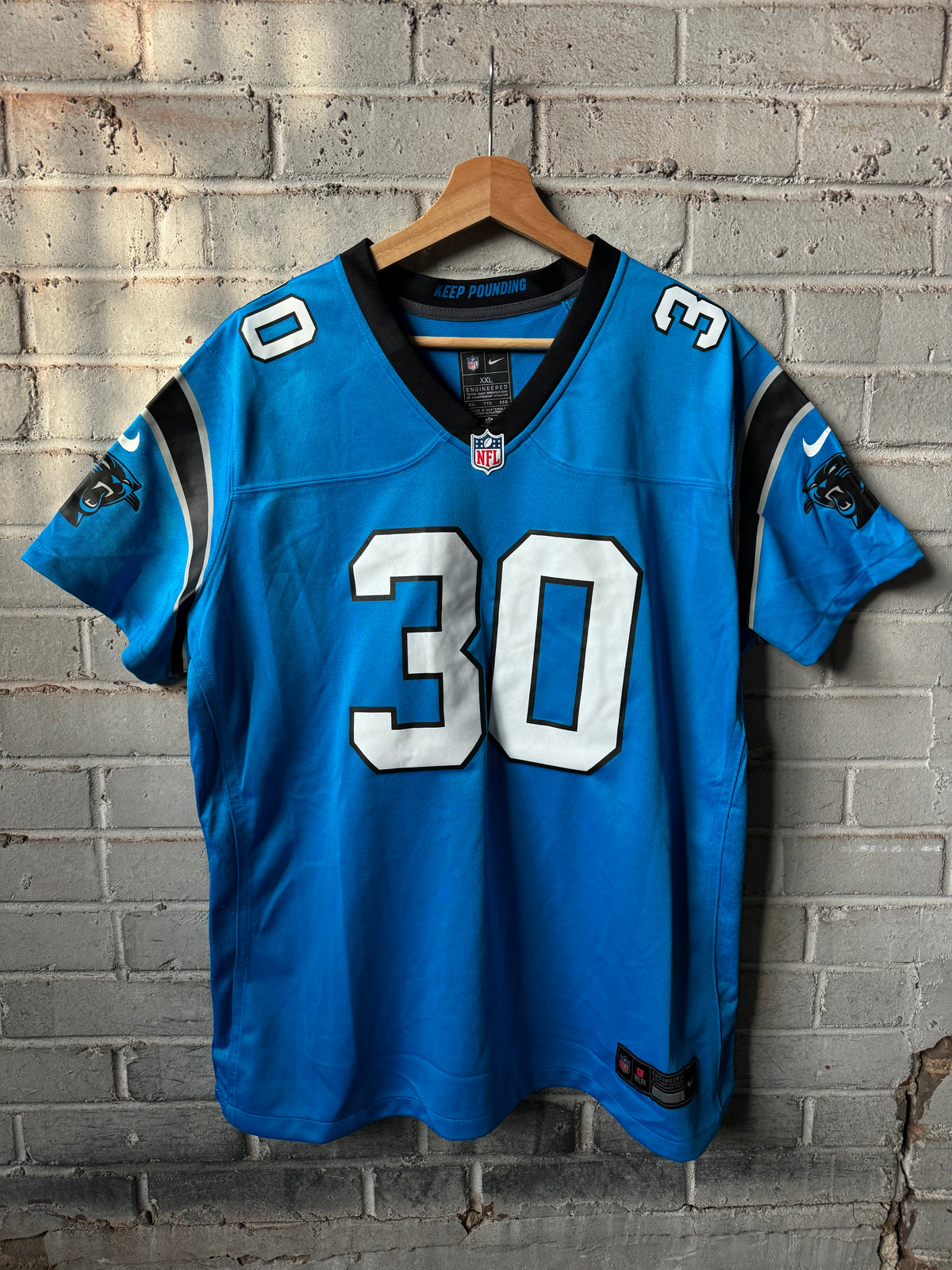 2023 Carolina Panthers Chuba Hubbard Process Blue Nike Game NFL Jersey (XL)