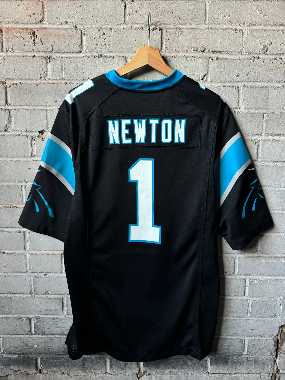 2012 Carolina Panthers Cam Newton Black Nike NFL Game Jersey (Medium)