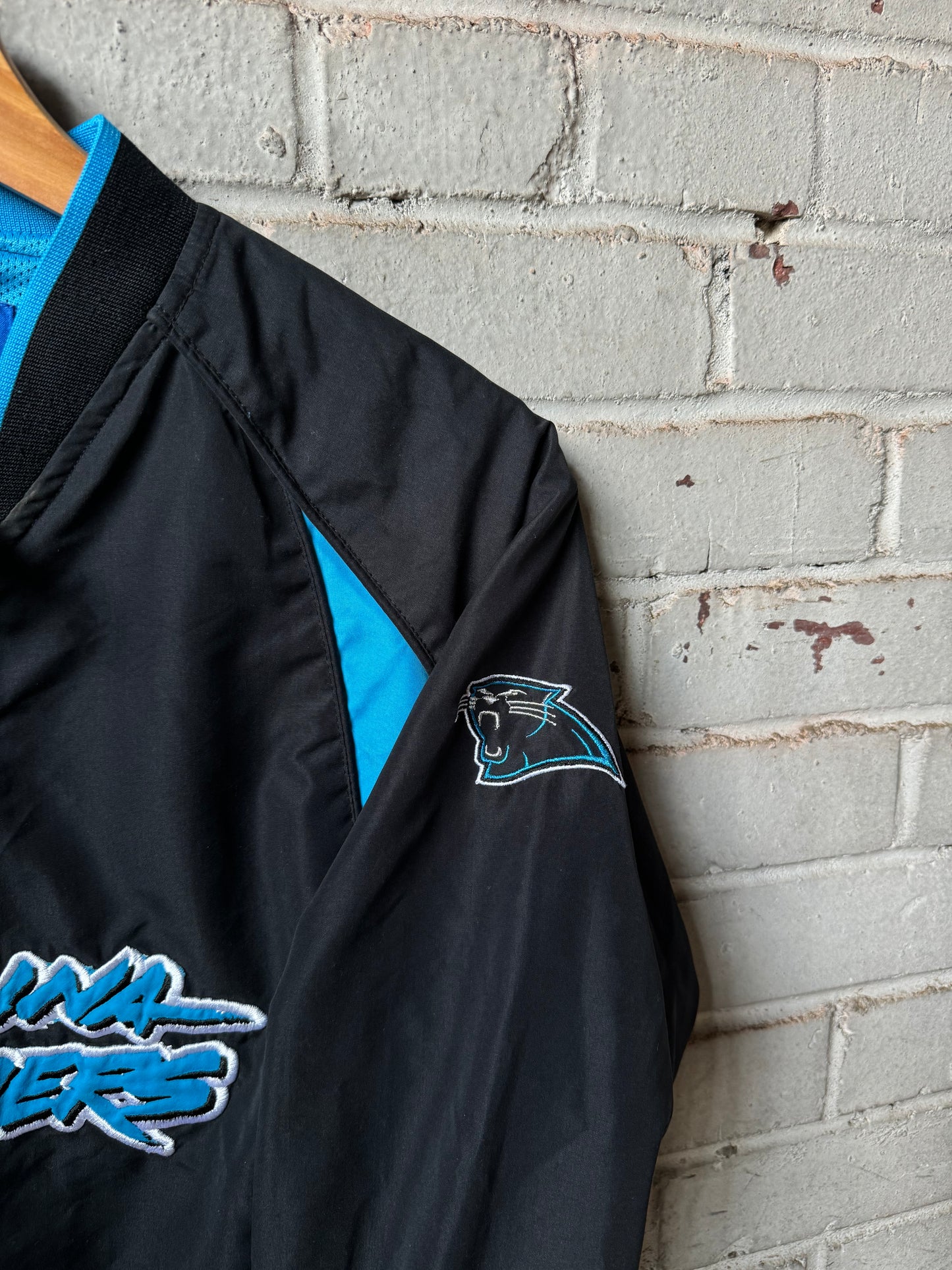 00’s Carolina Panthers Vintage Reebok Cat Scratch Font NFL Pullover (Youth Small)
