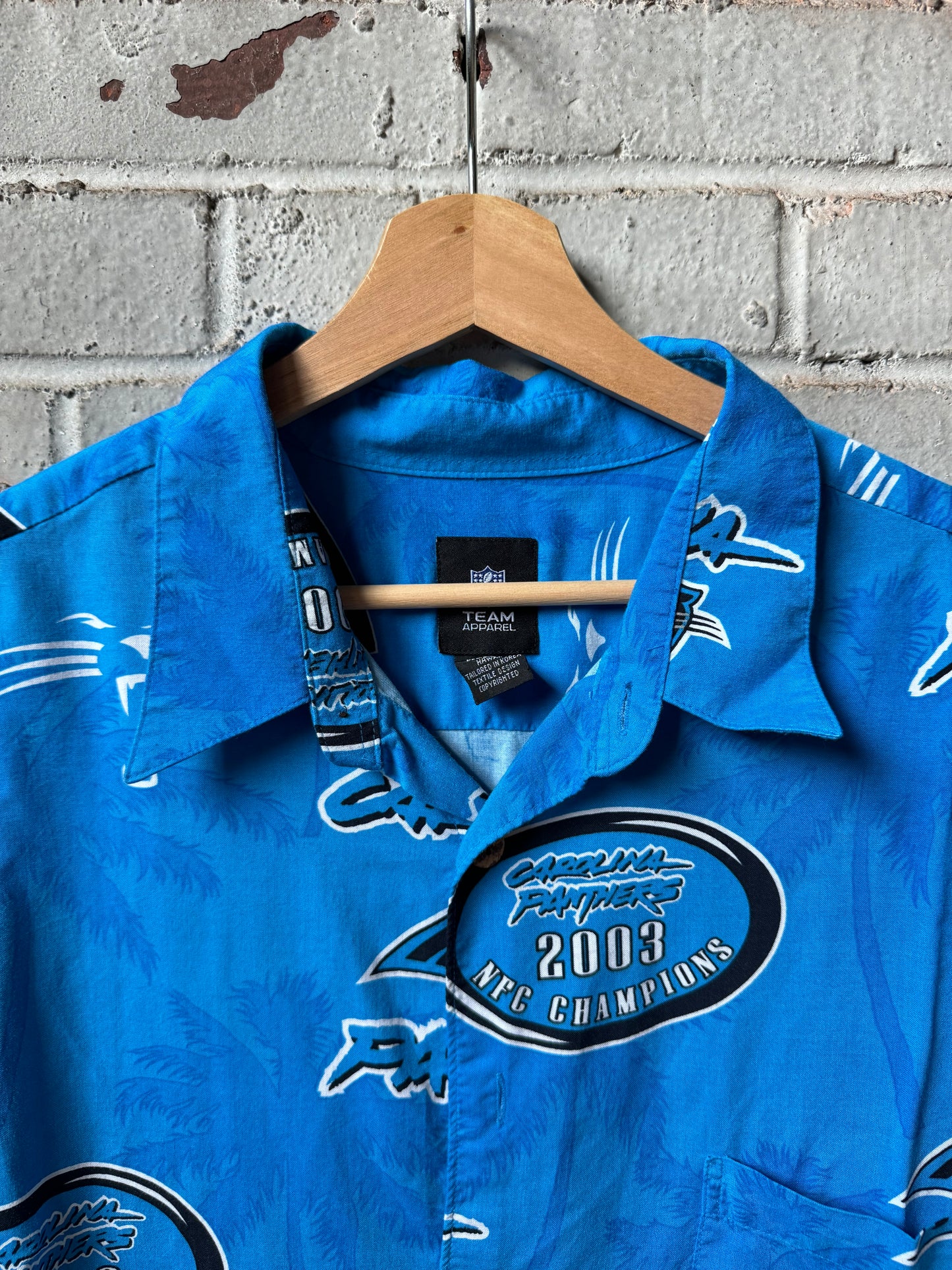 2003 Carolina Panthers Vintage NFC Champions NFL Hawaiian Shirt (XXL)
