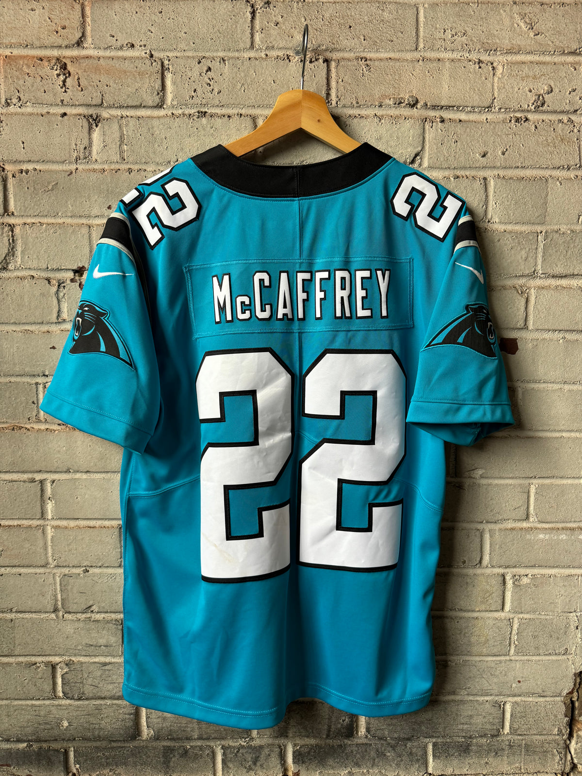 2022 Carolina Panthers Christian McCaffrey Blue Alternate Nike Vapor Limited Stitched NFL Jersey (Medium)